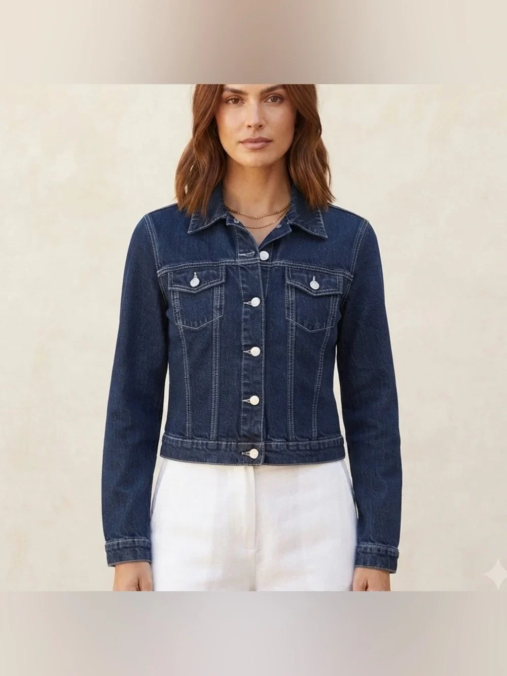 Industry Supply Denim Jean Jacket Contrast Stitching Size M