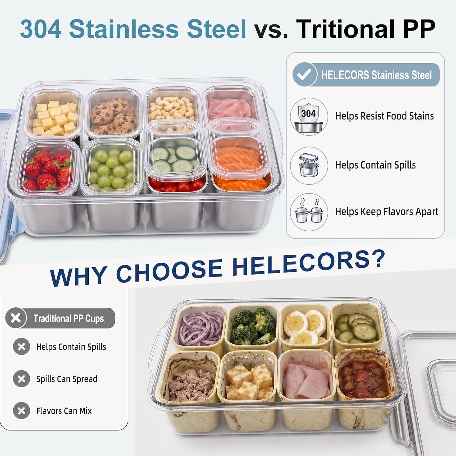 Stainless Steel Snackle Box Container with Individual Lids - photo 4