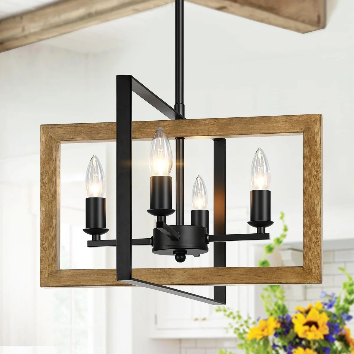 26" Farmhouse Dining Room Chandelier, 4-Light - photo 3