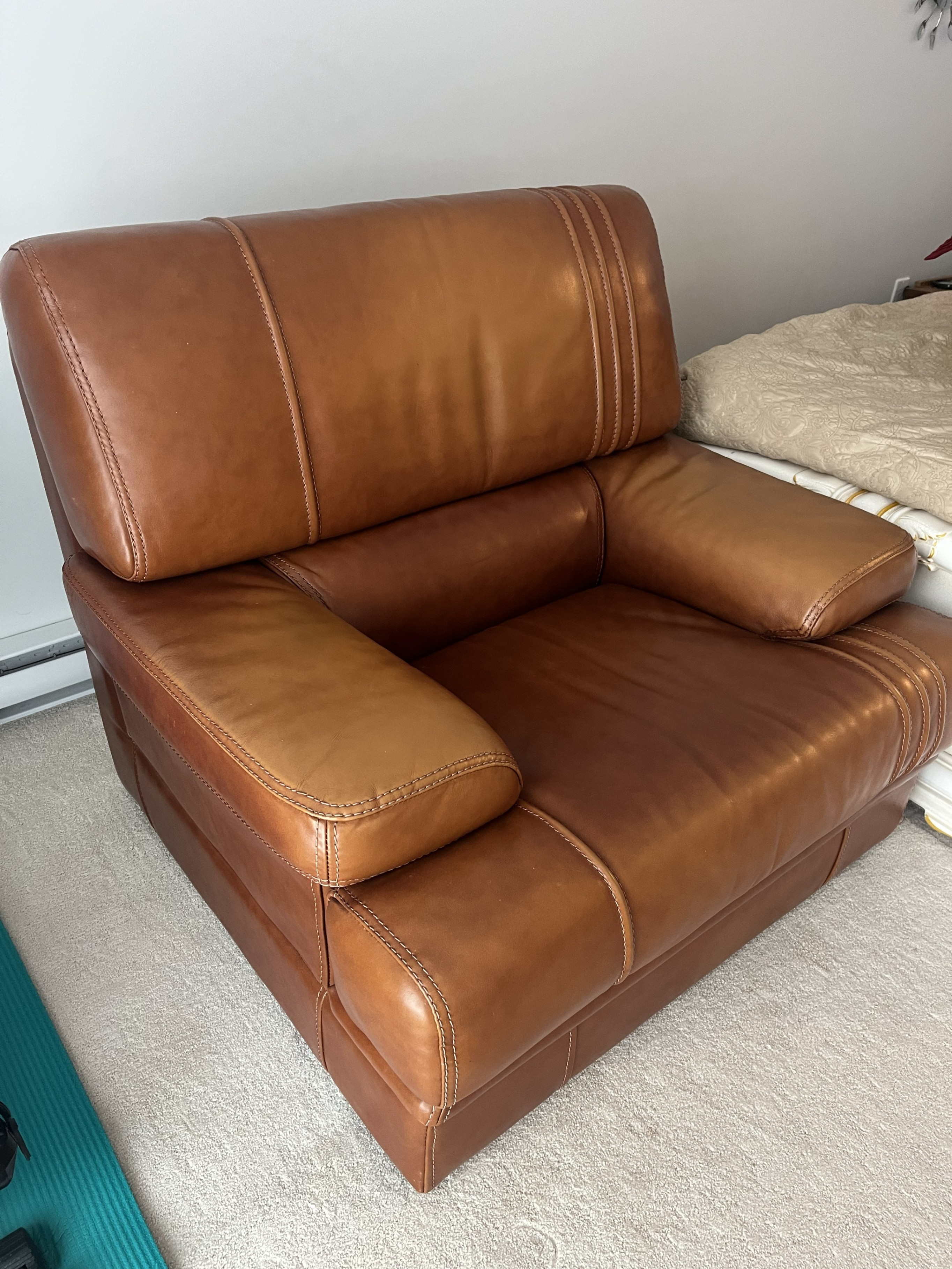 Comfortable Brown Leather Armchair