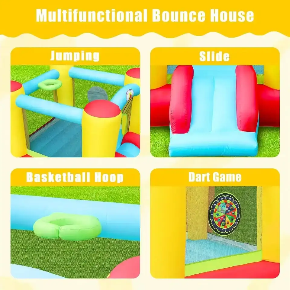 Inflatable Bounce House with Blower, Jumping Castle Slide, Kids - photo 3