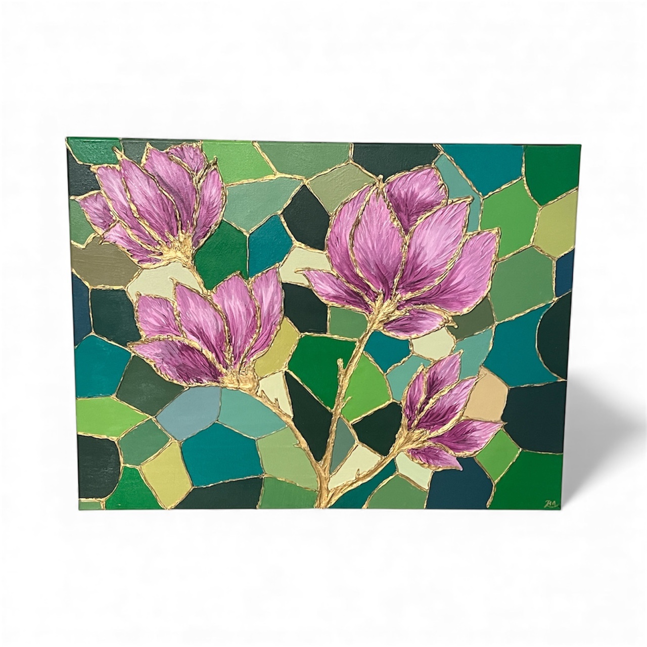 wall art: floral modern textured wall art - photo 2