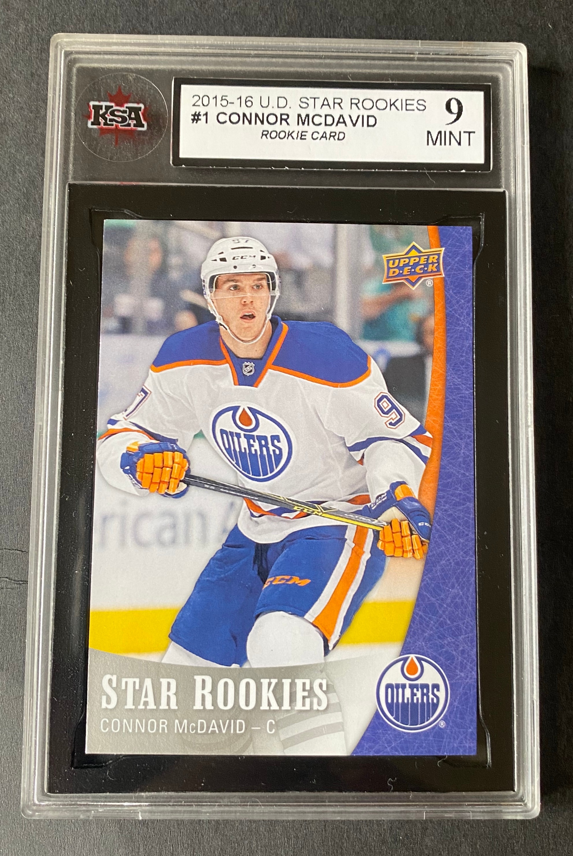 2015 Edmonton Oilers Connor Mcdavid Rookie #1 Mint KSA 9