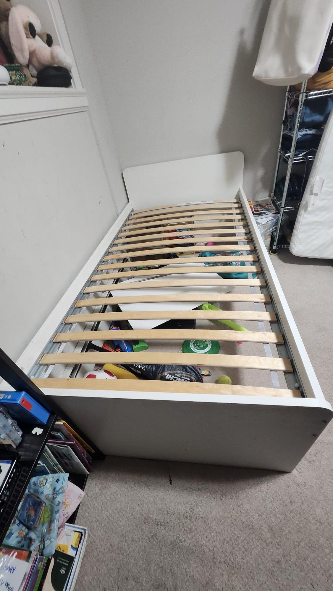 IKEA White Twin Bed Frame with Mattress - photo 3