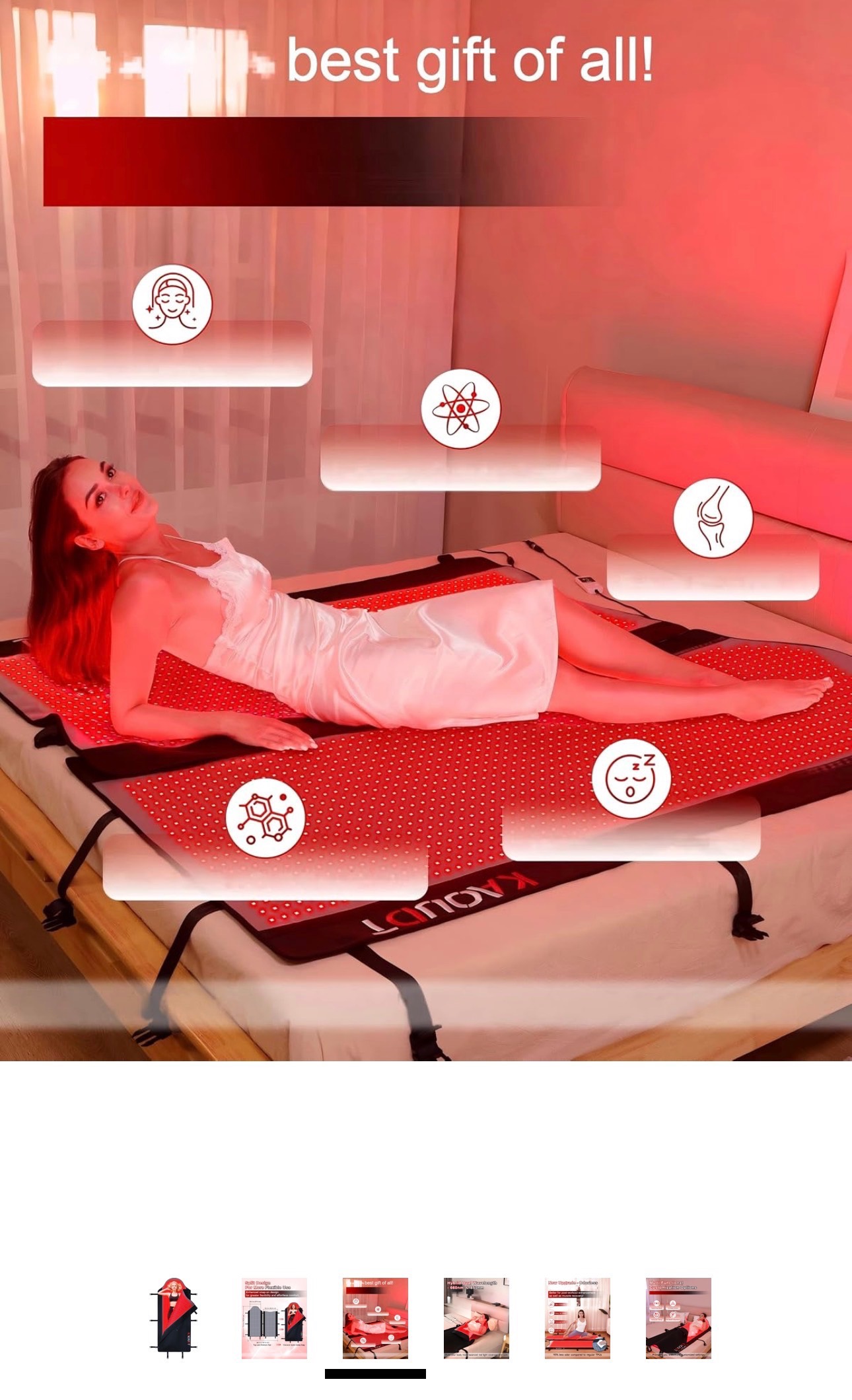 Red Light Mat Full Body Home Light Device 2600 LEDs 660nm&850nm - photo 3