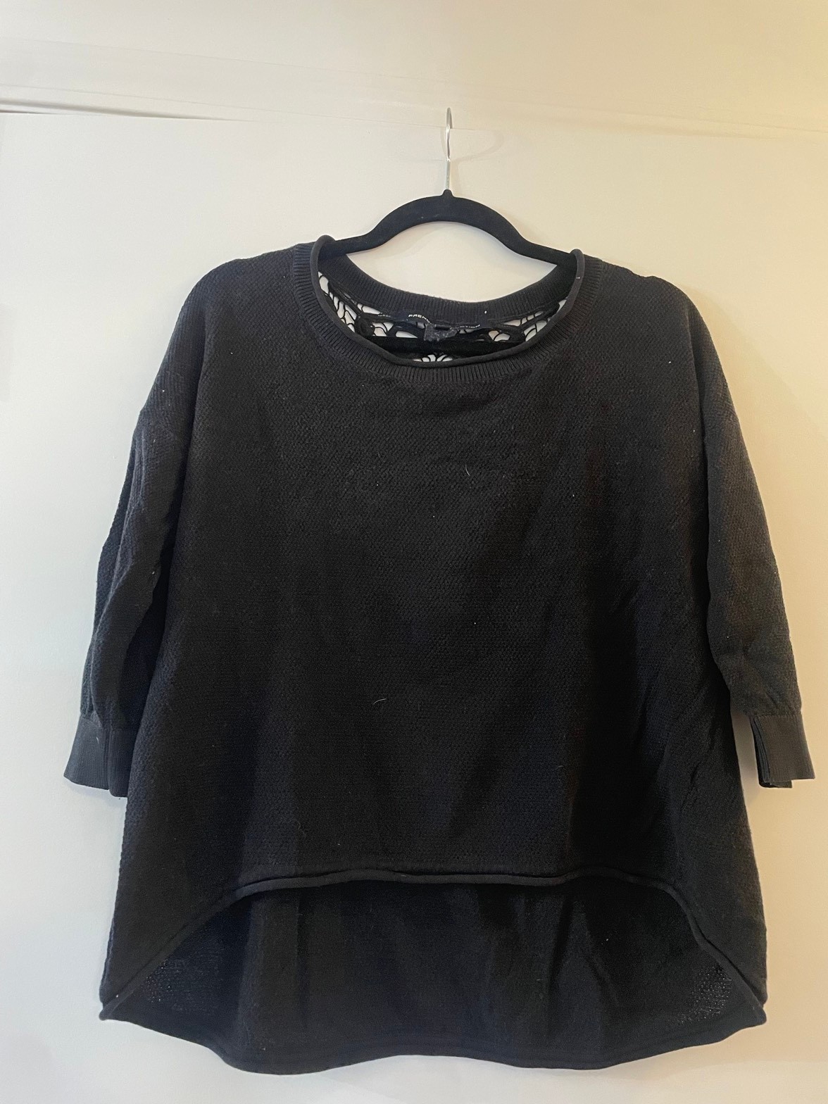 French Connection black lace-back sweater (XS) — The Junction