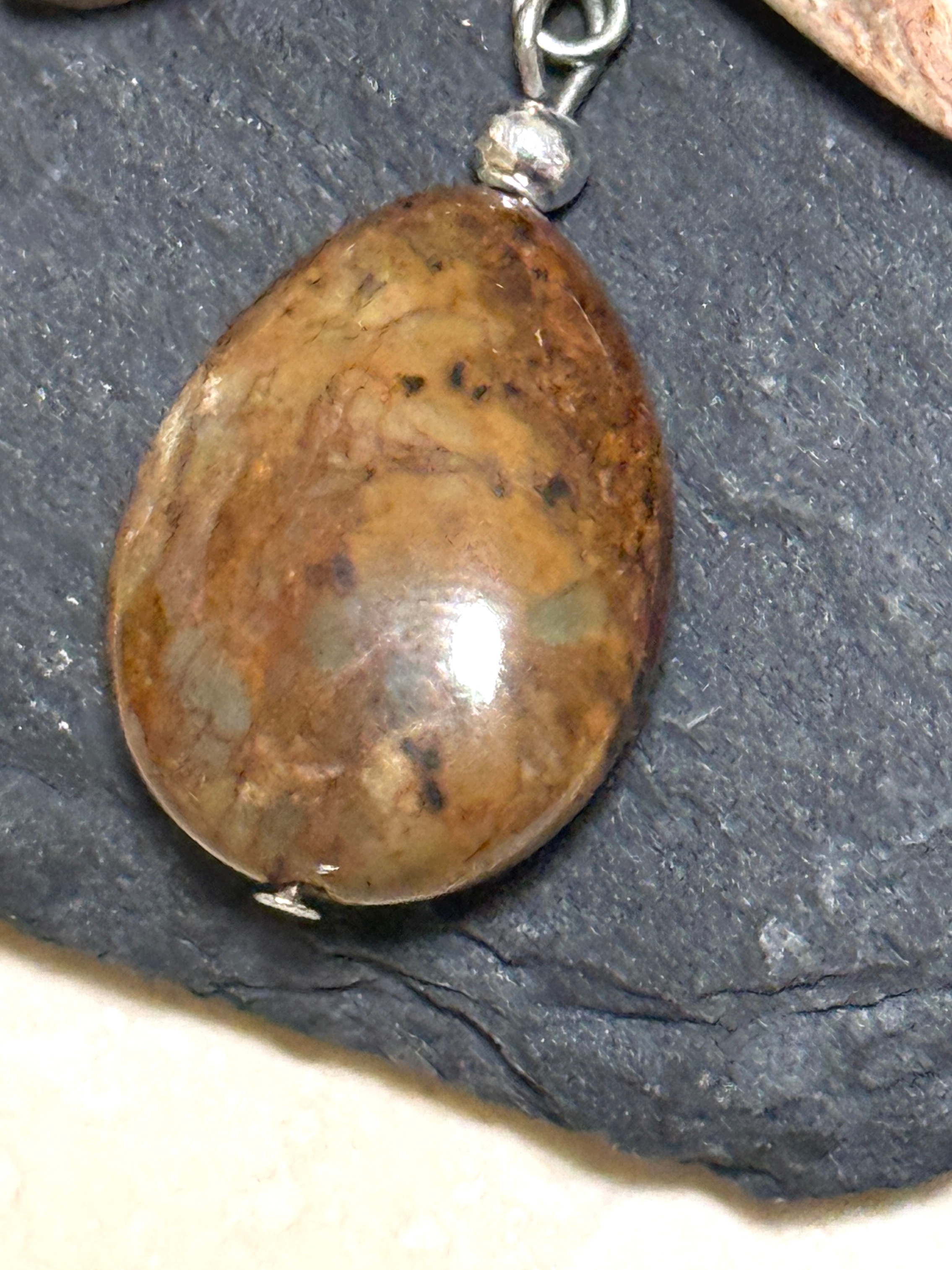 Large Earthy Crazy Lace Agate Pendant, Gemstone Star Pendant - photo 3