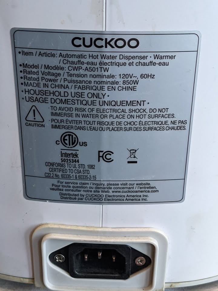 Cuckoo Hot Water Dispenser & Warmer, Auto Dispense, 5 Liter - photo 4