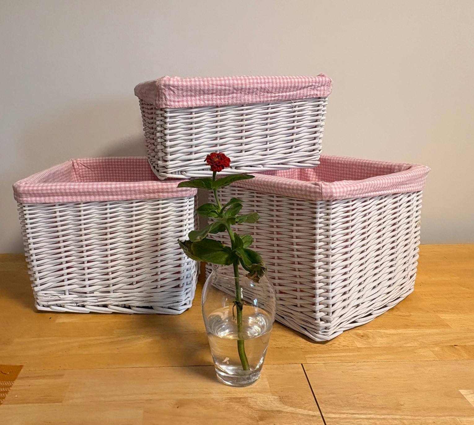 Painted wicker baskets