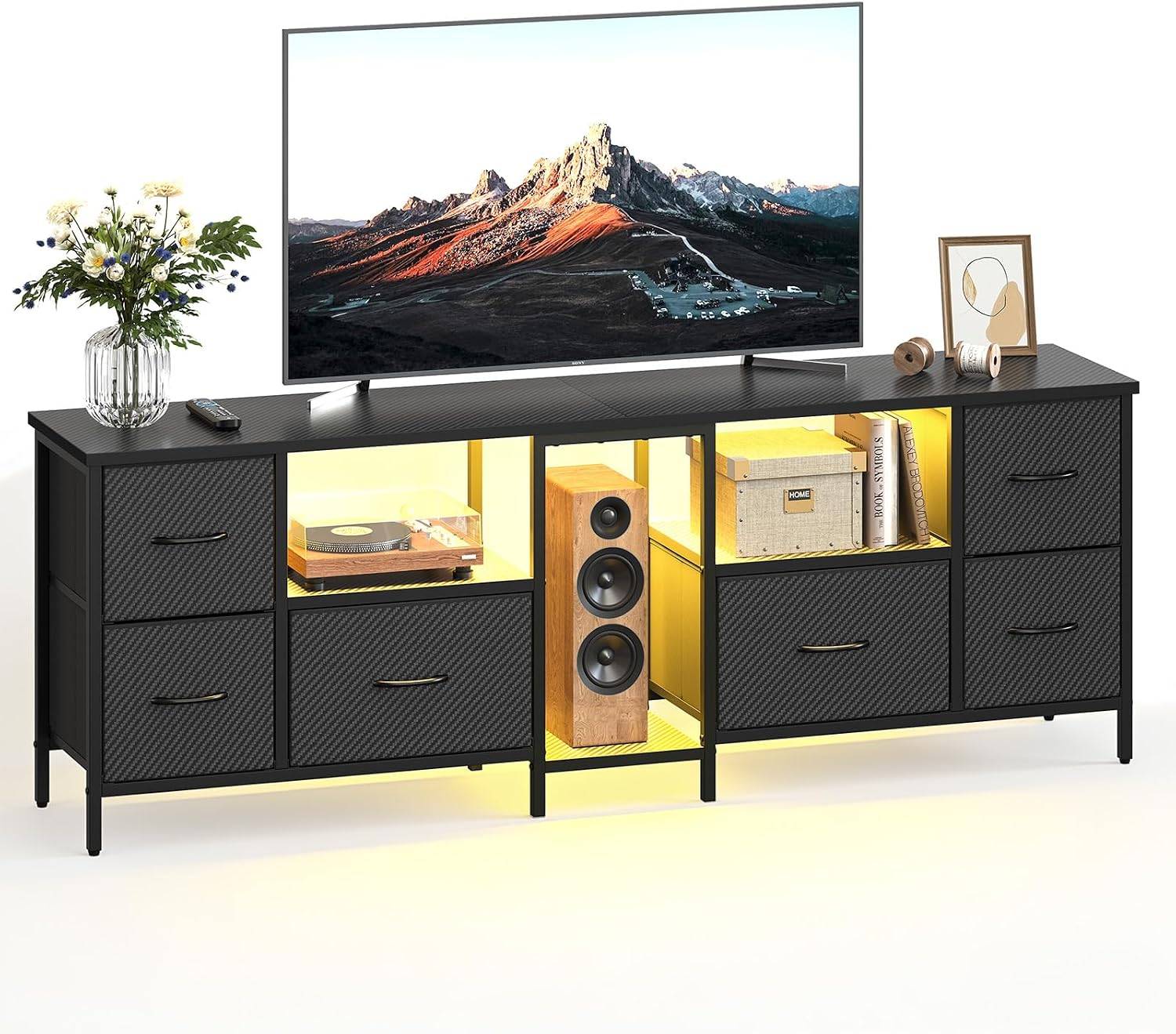 estier 63" TV Stand – Black Carbon Fiber (Fits 65–75" TVs) - photo 4
