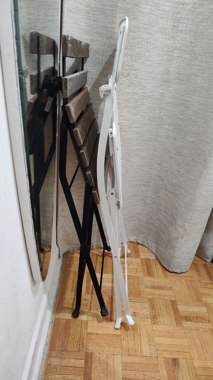 IKEA Metal Wood Folding Chairs Stool (Outdoor/Balcony) - photo 2