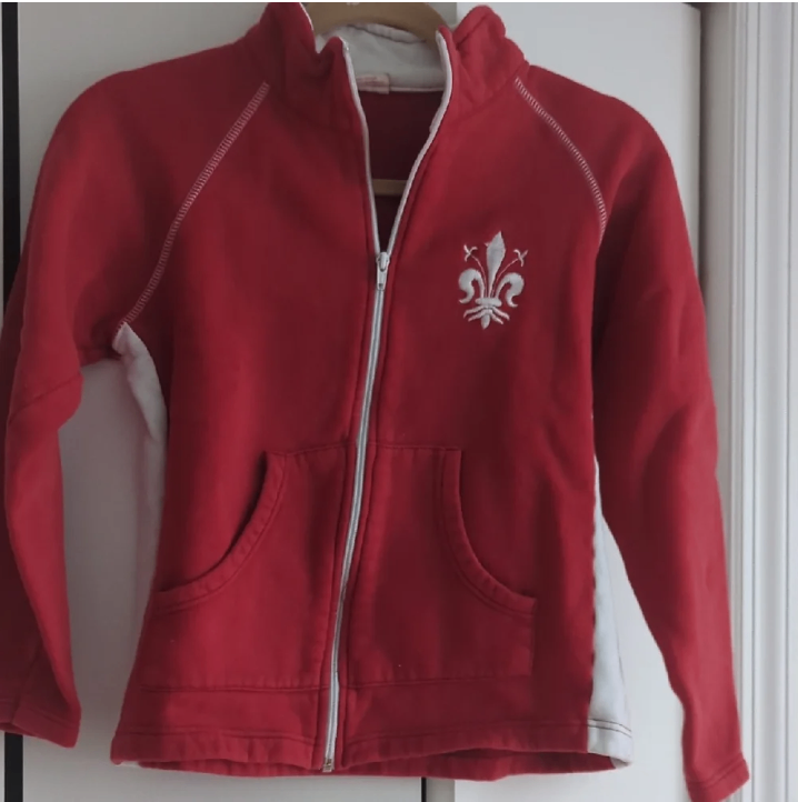 Kids Red Fleur-de-Lis Zip-Up