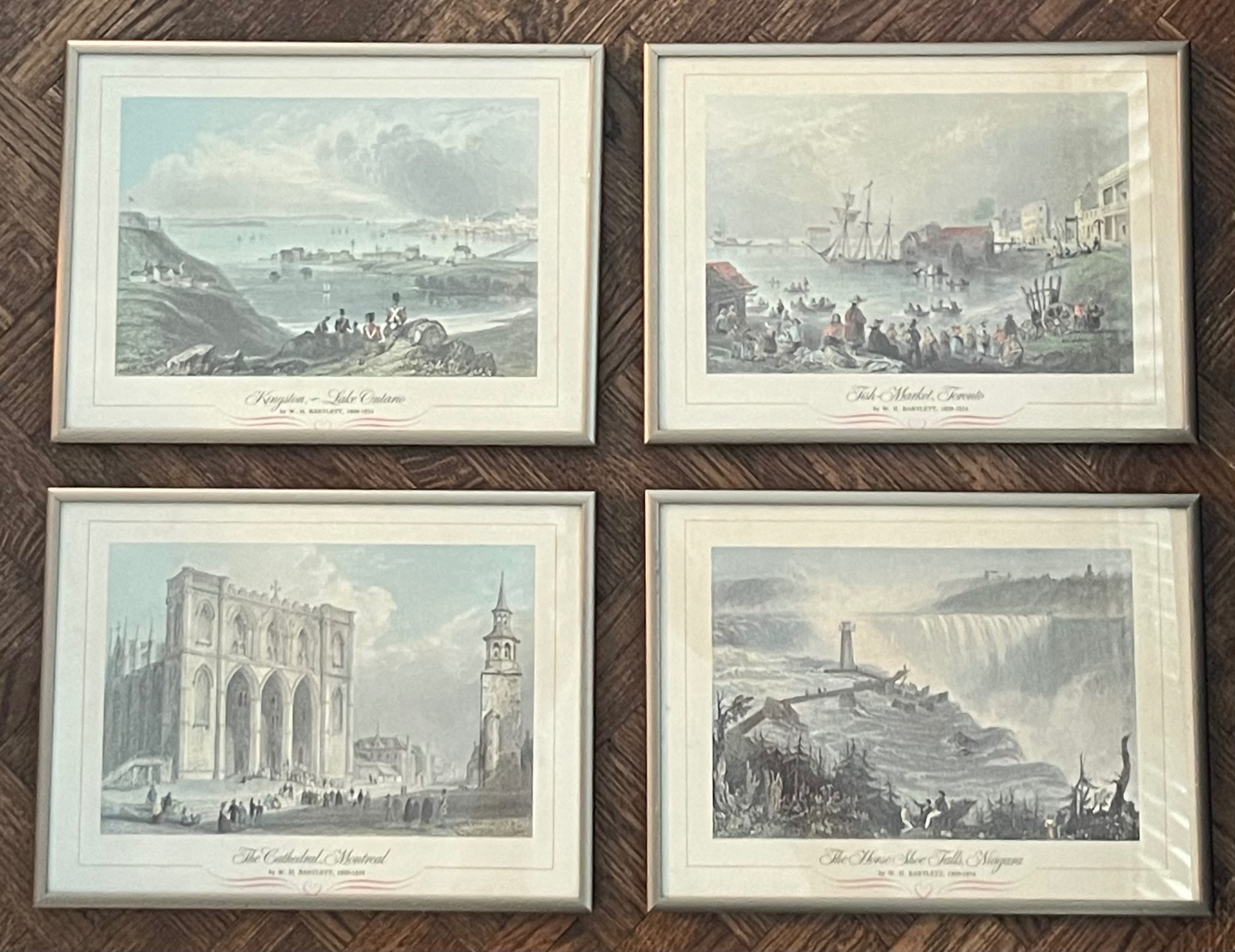 Set of 4 Framed W.H. Bartlett Canadian Prints