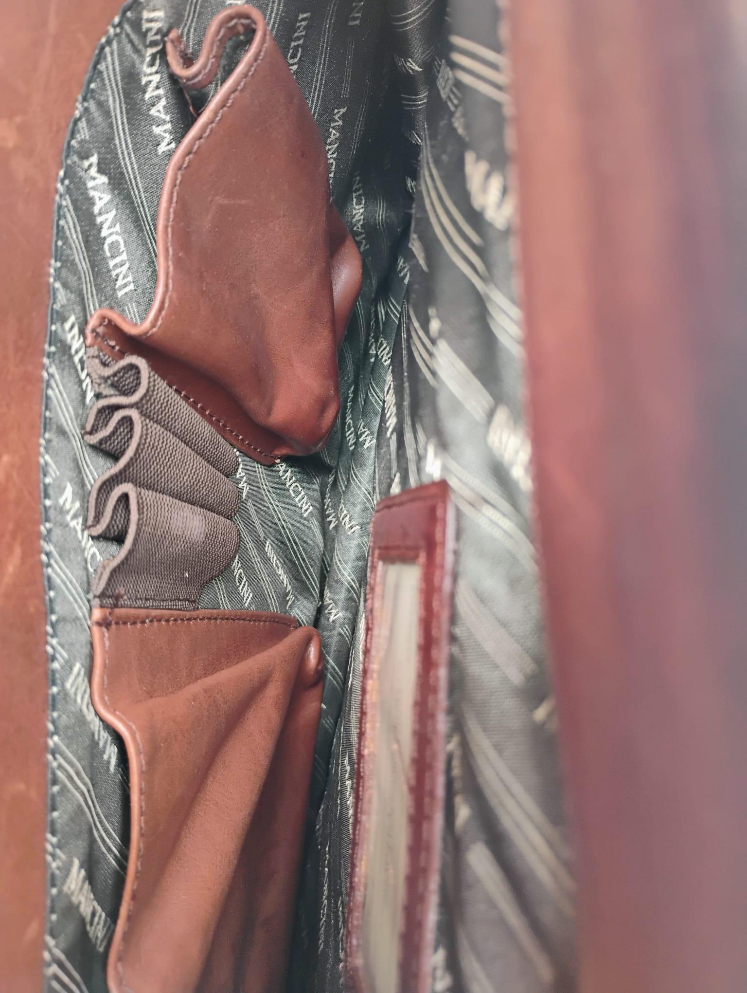 Mancini Brown Leather Briefcase - photo 4