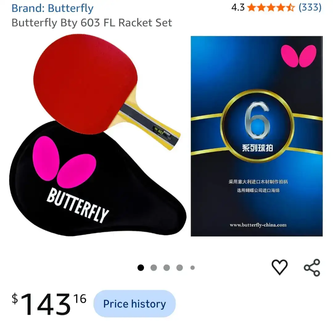 Butterfly TBC 603 Table Tennis Racket Set