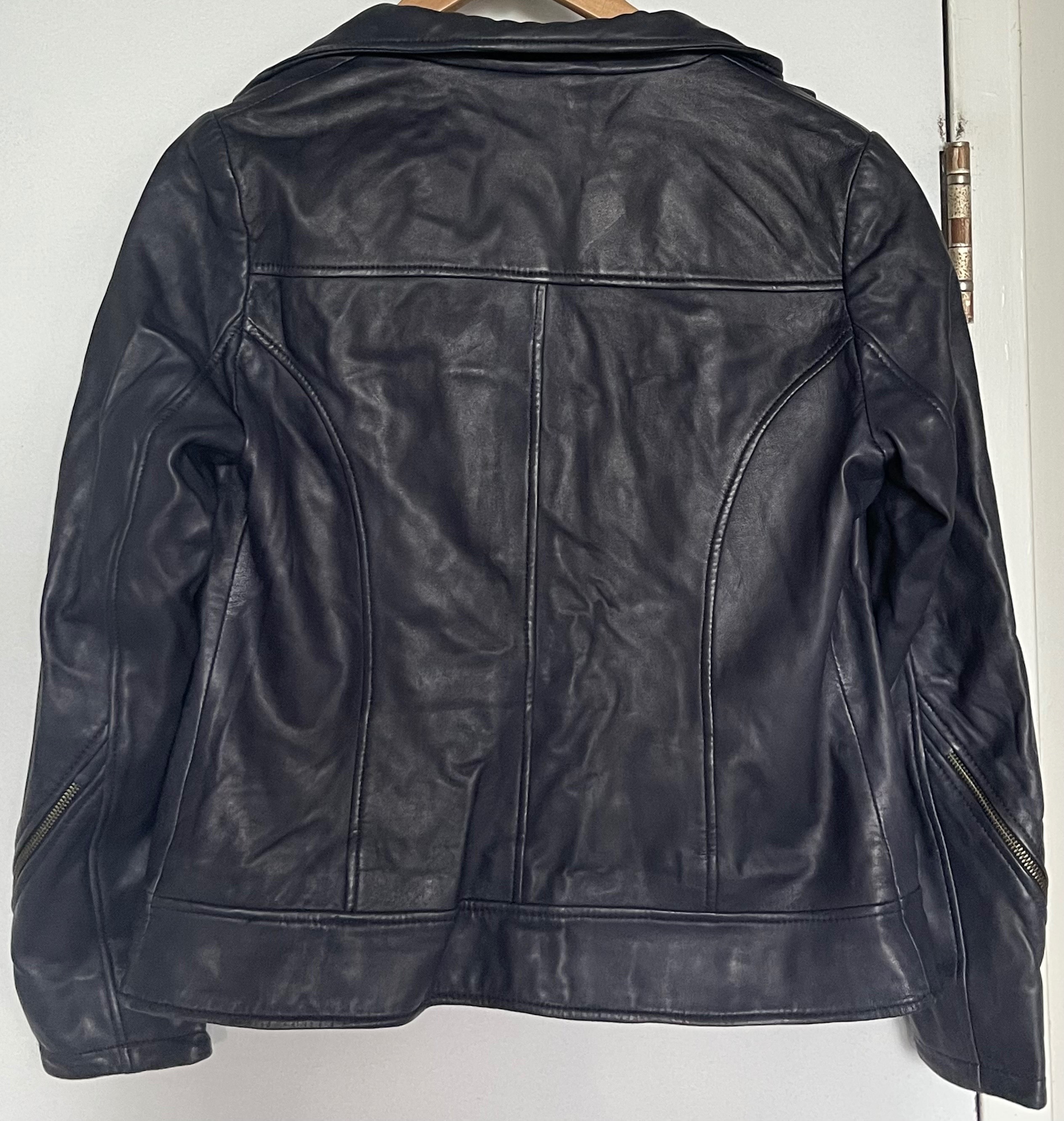 Soia & Kyo Lambskin Leather Jacket (Med) - Blue-Grey - photo 5