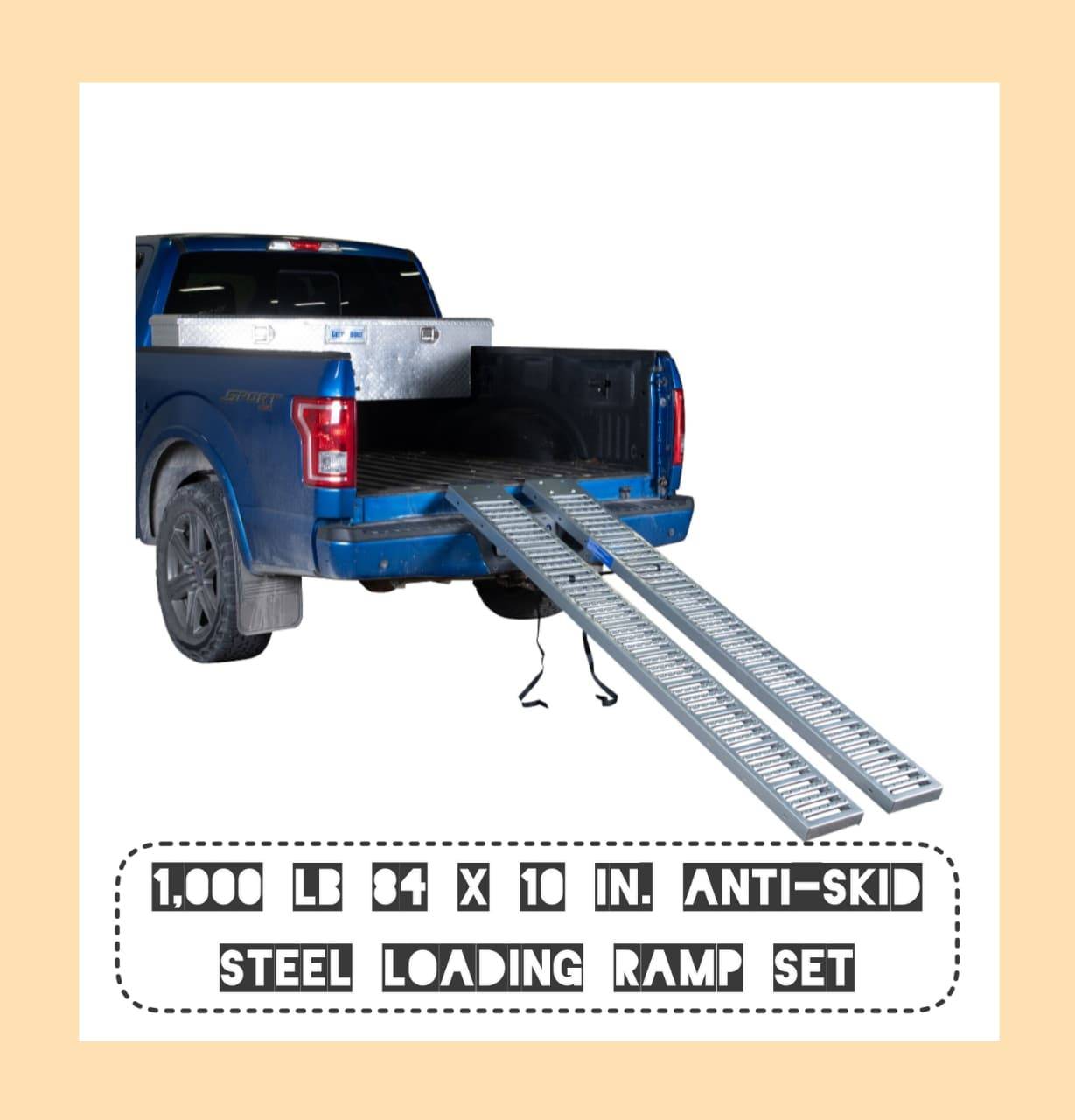 Steel Loading Ramp Set 1000 lb 84x10 Anti-Skid