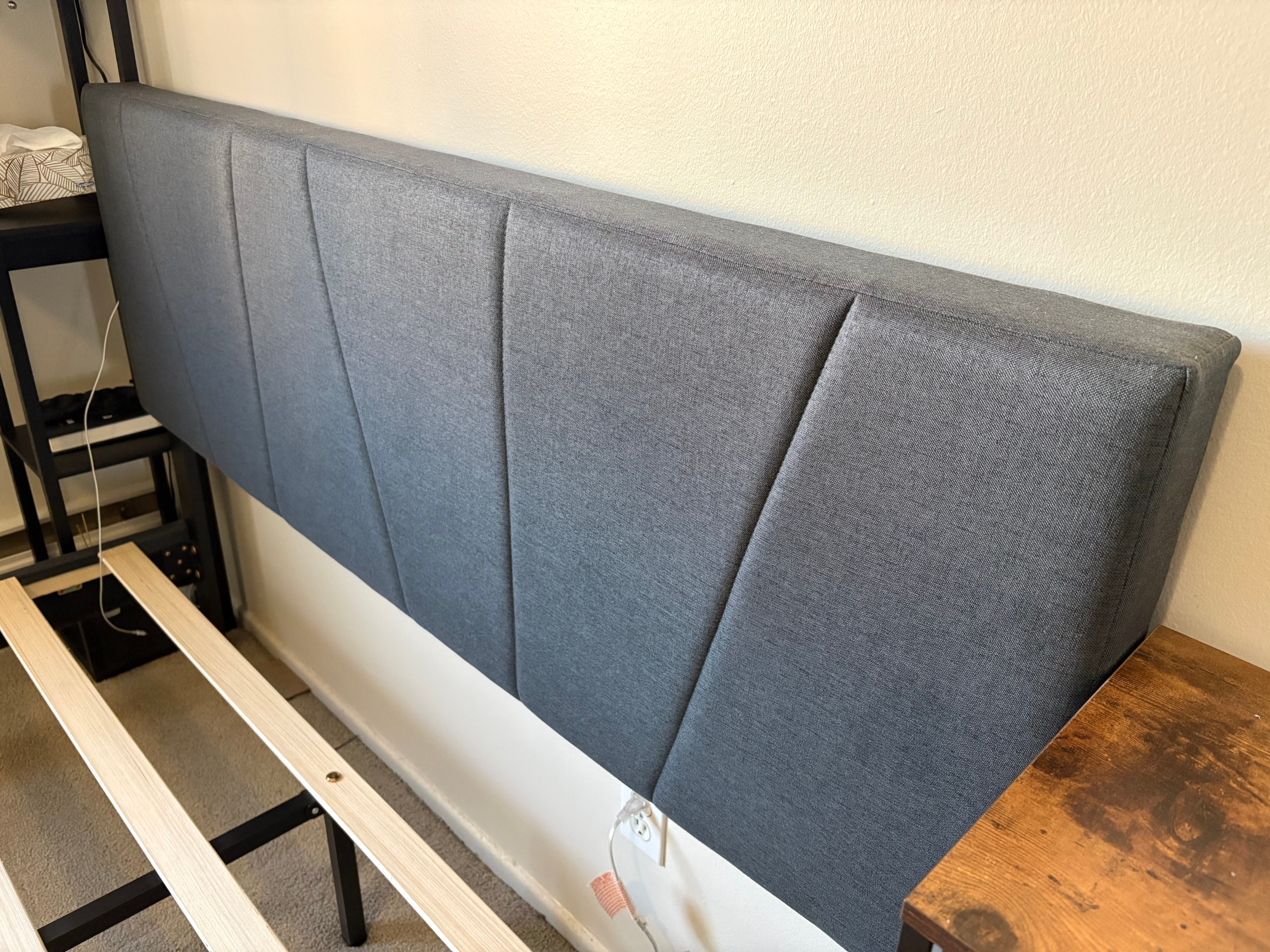 Queen Bed Frame with Headboard – Dark Grey - photo 4