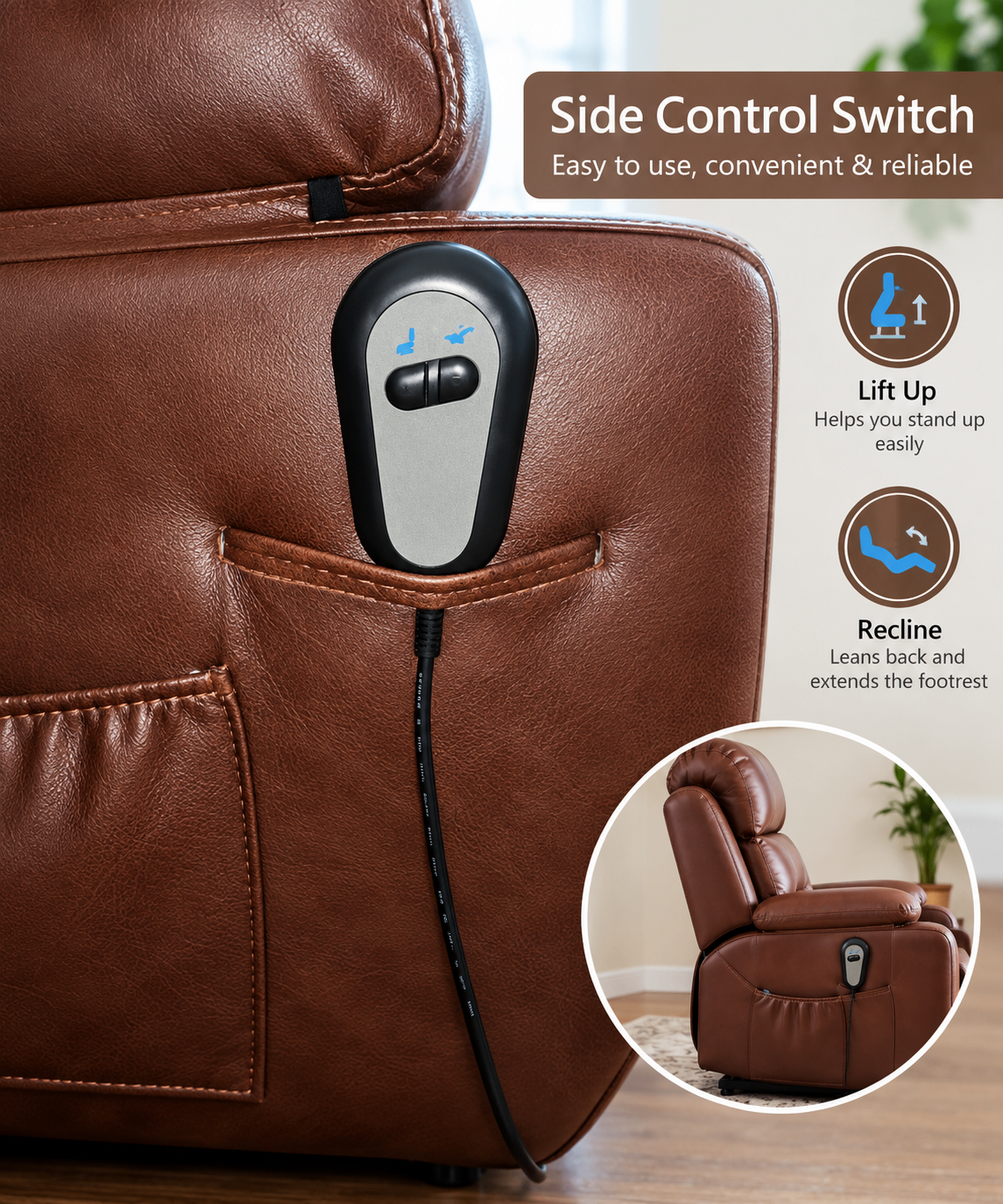 Power Lift Recliner w/ Massage & Cup Holders - photo 5