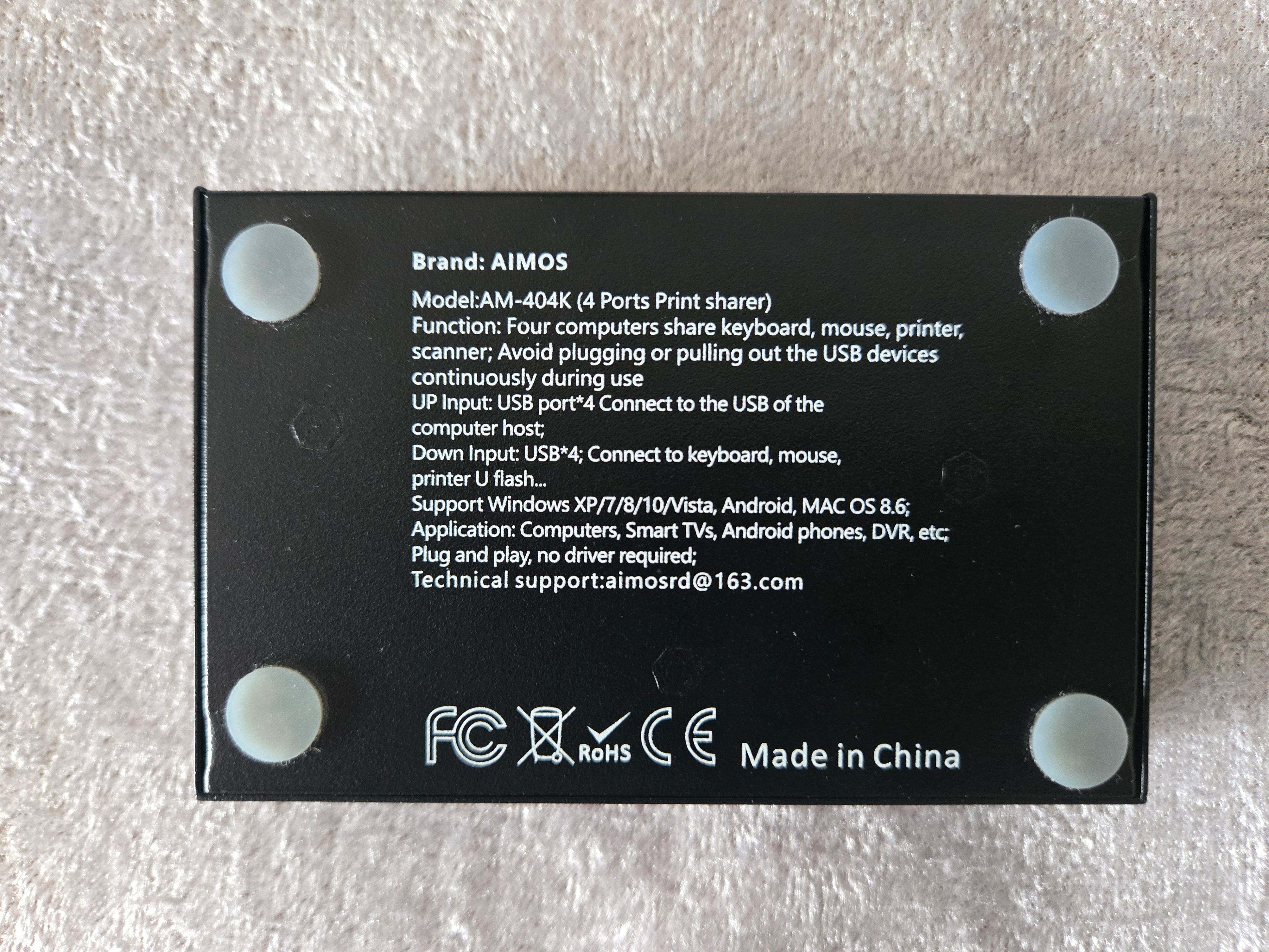 AIMOS AM-404K 4-Port USB Switch - photo 2