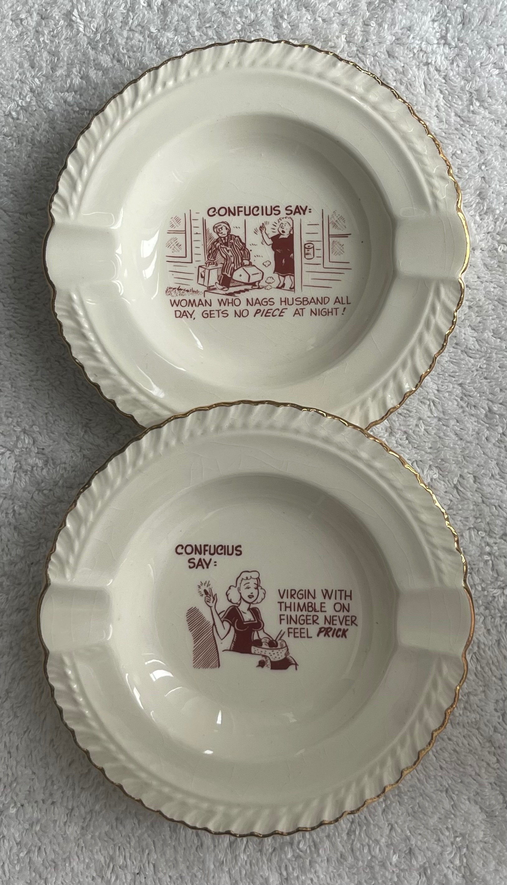 Vintage 1950s Novelty Ceramic Dishes (Set of 2)