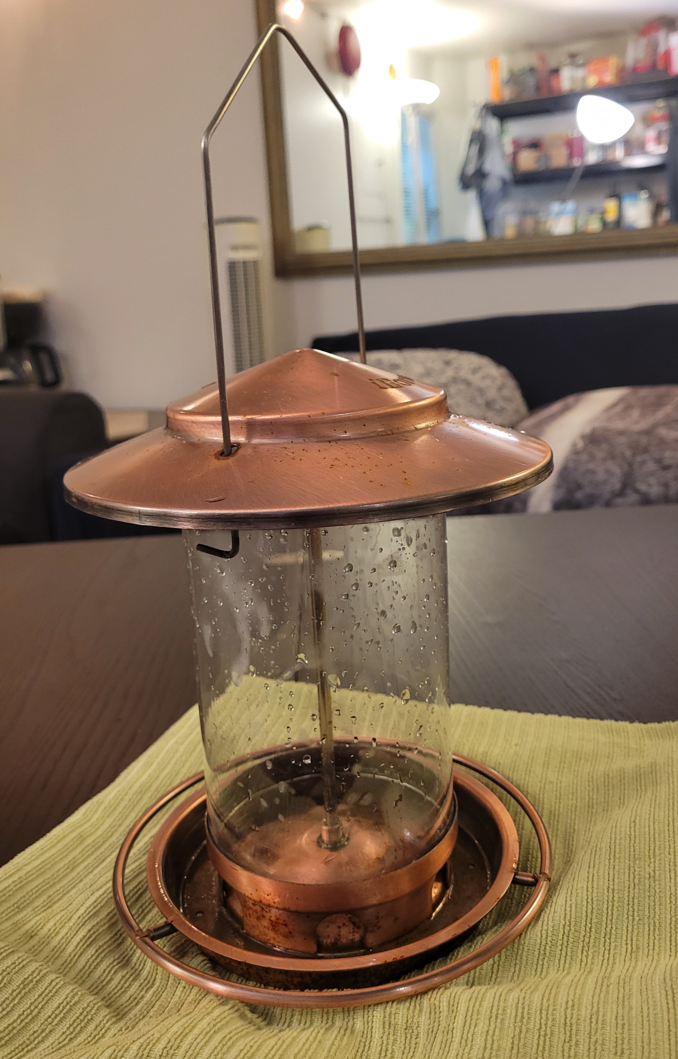 Copper Bird Feeder with seeds - photo 2