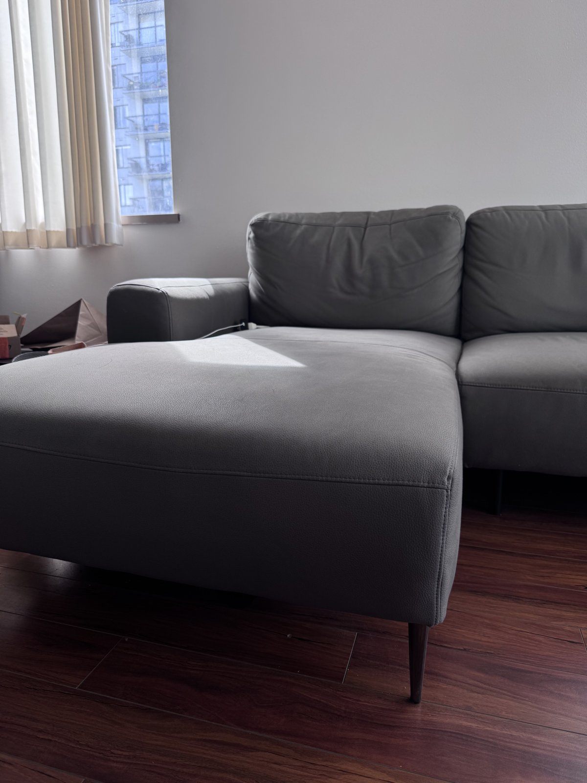 Structube SABRINA Left Facing Sectional Sofa with Chaise, Grey - photo 3