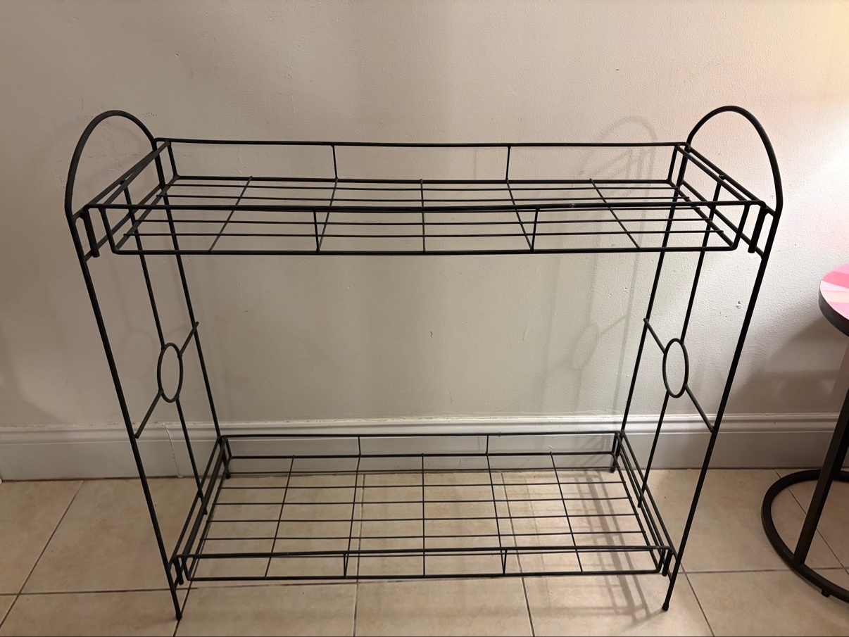 Shelf Rack Wrought Iron Metal 2-Tier - photo 3