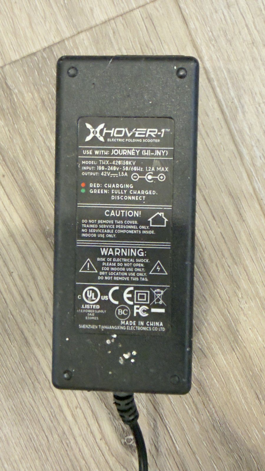Hover-1 Journey Scooter Charger – 42V 1.5A
