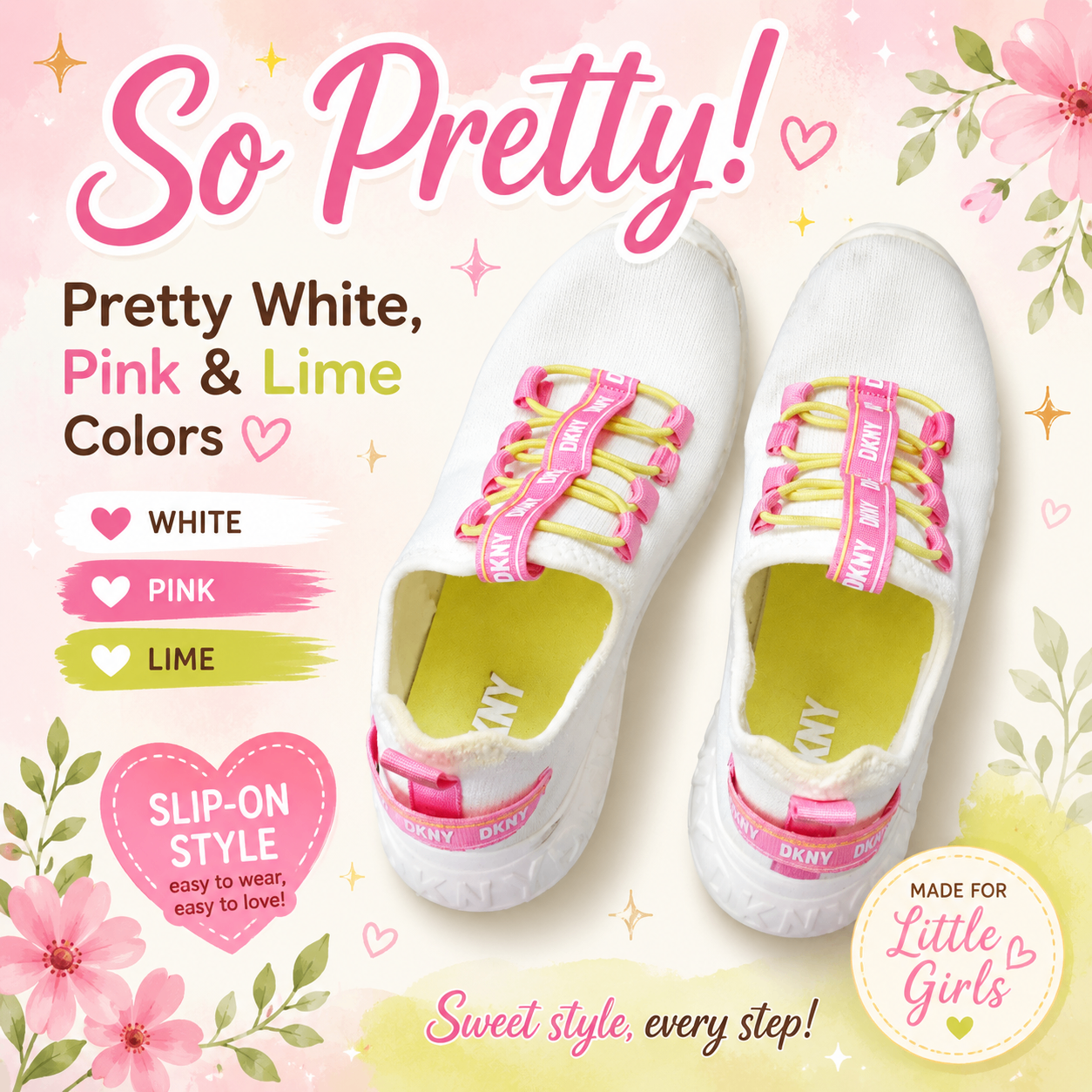 Cute DKNY Girls Shoes - Size 2 - Only $5 - photo 2