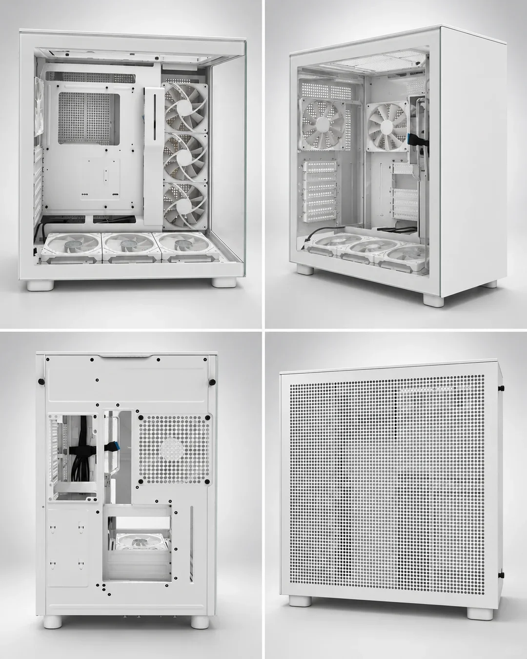 NZXT H9 Flow White ATX PC Case with Fans - Good Condition
