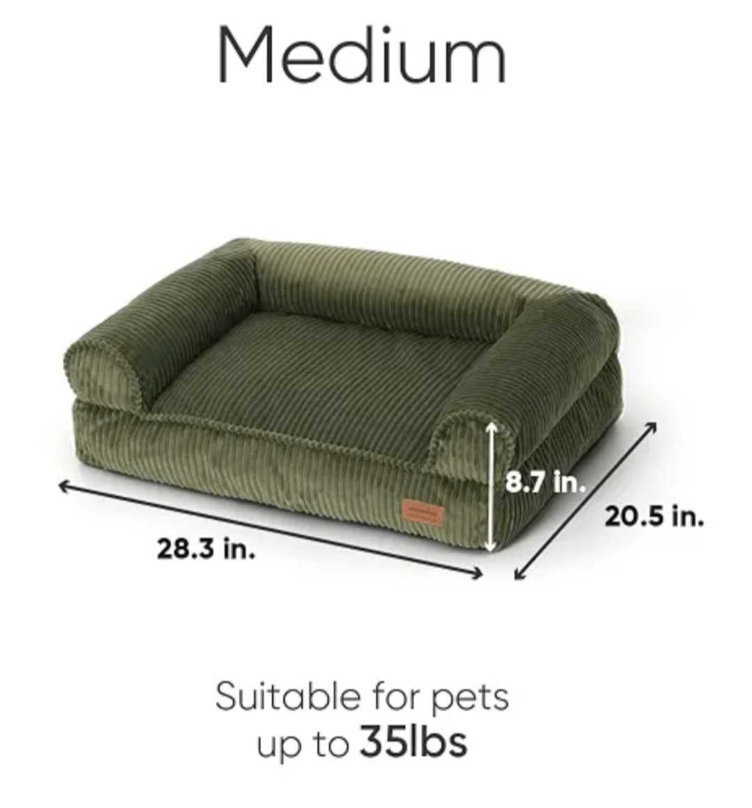 Fukumaru green corduroy cat/dog pet bed - photo 3