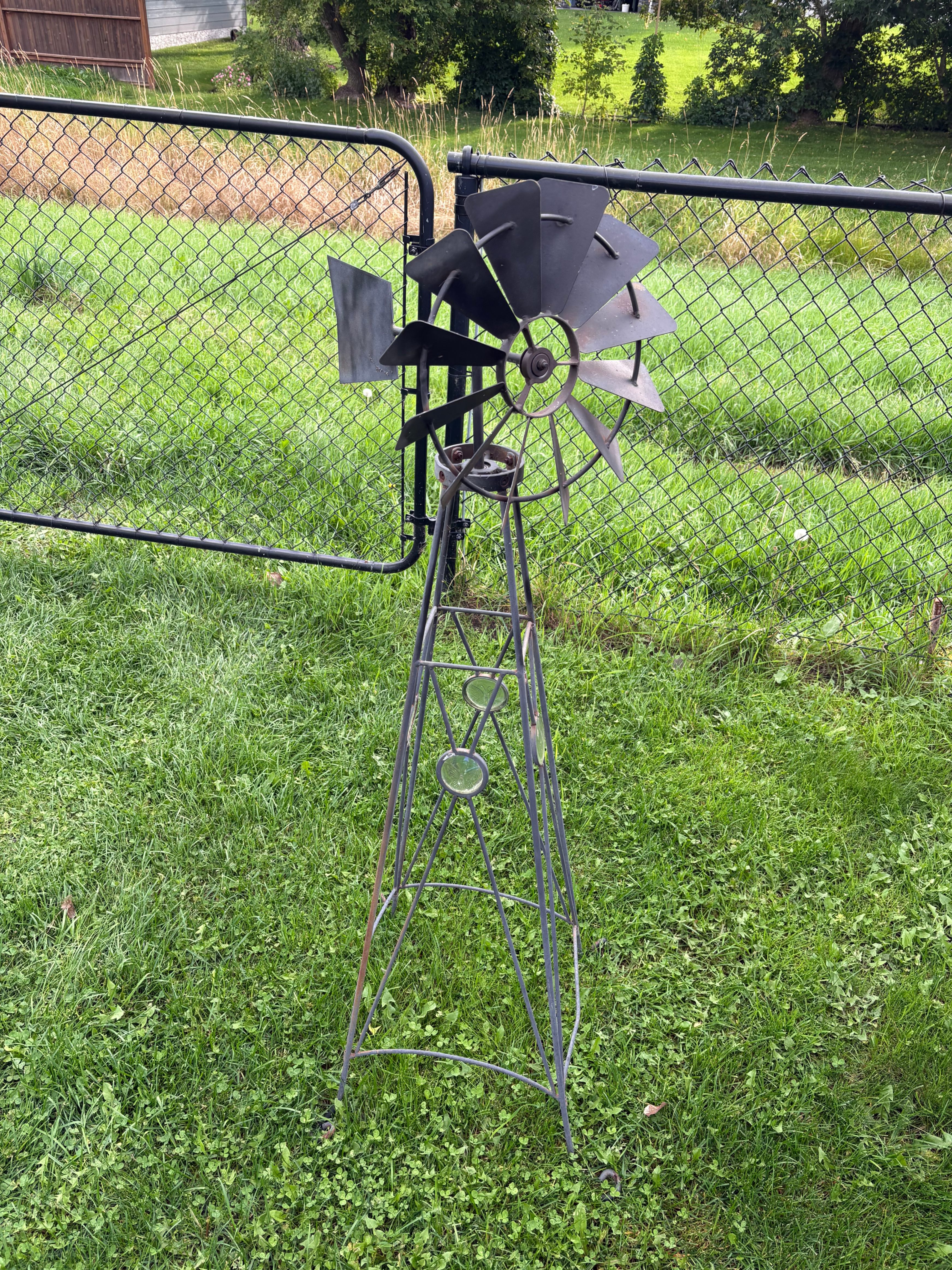 Decorative Metal Windmill Garden Decor
