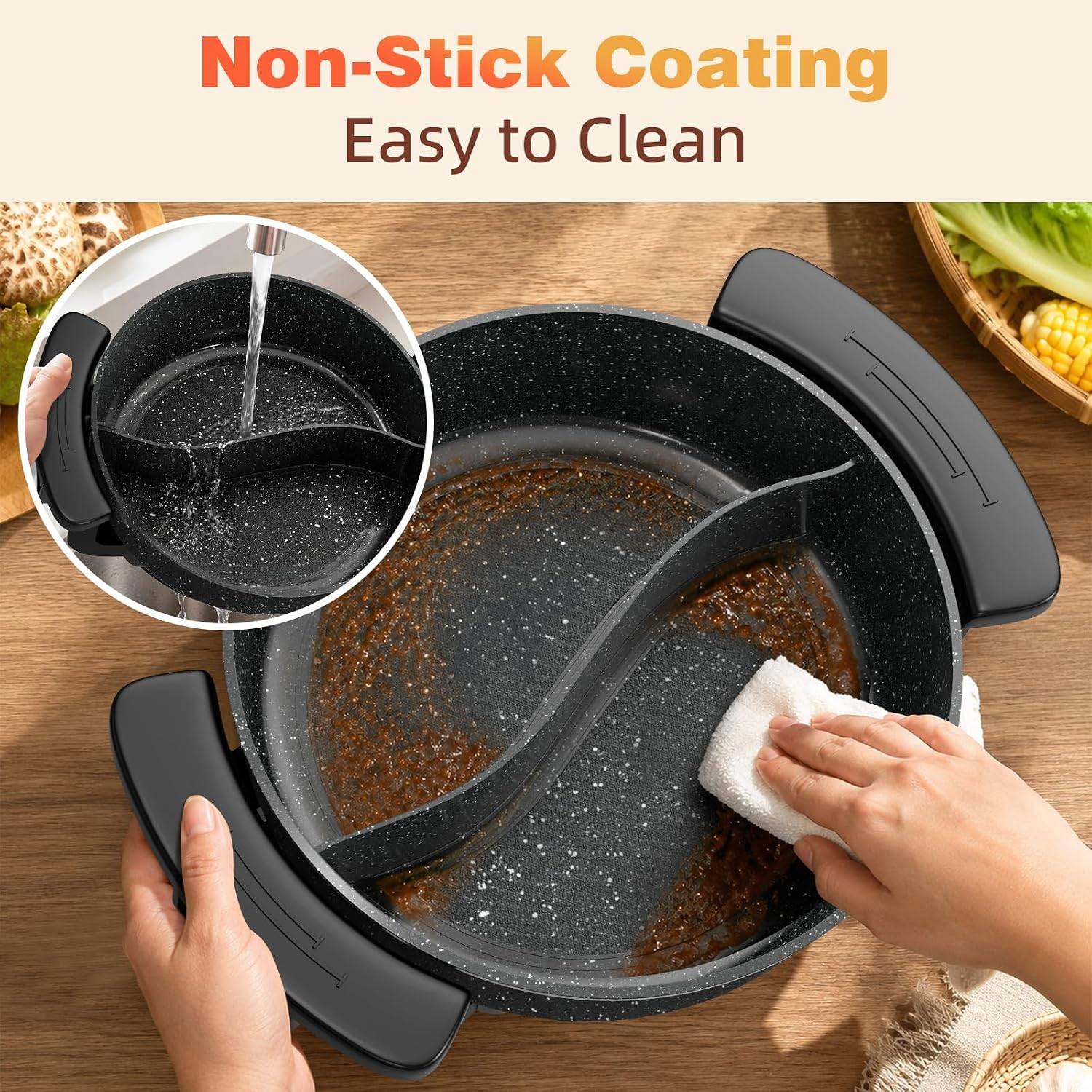 Electric Hot Pot 6L with Divider – Glass Lid – Near New – $40 - photo 5