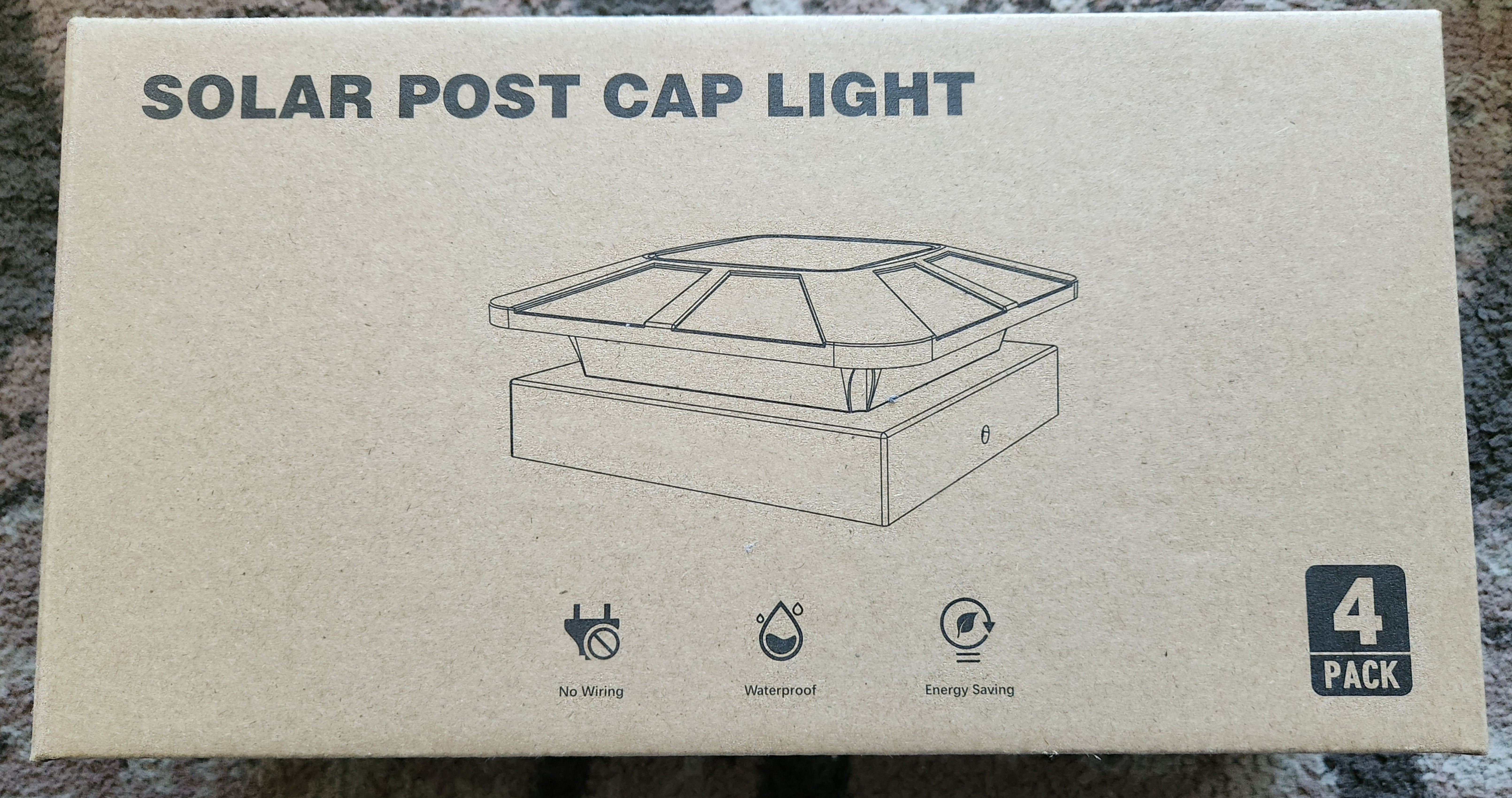 Solar Post Cap Lights – 4 Pack, Brand New (Black)