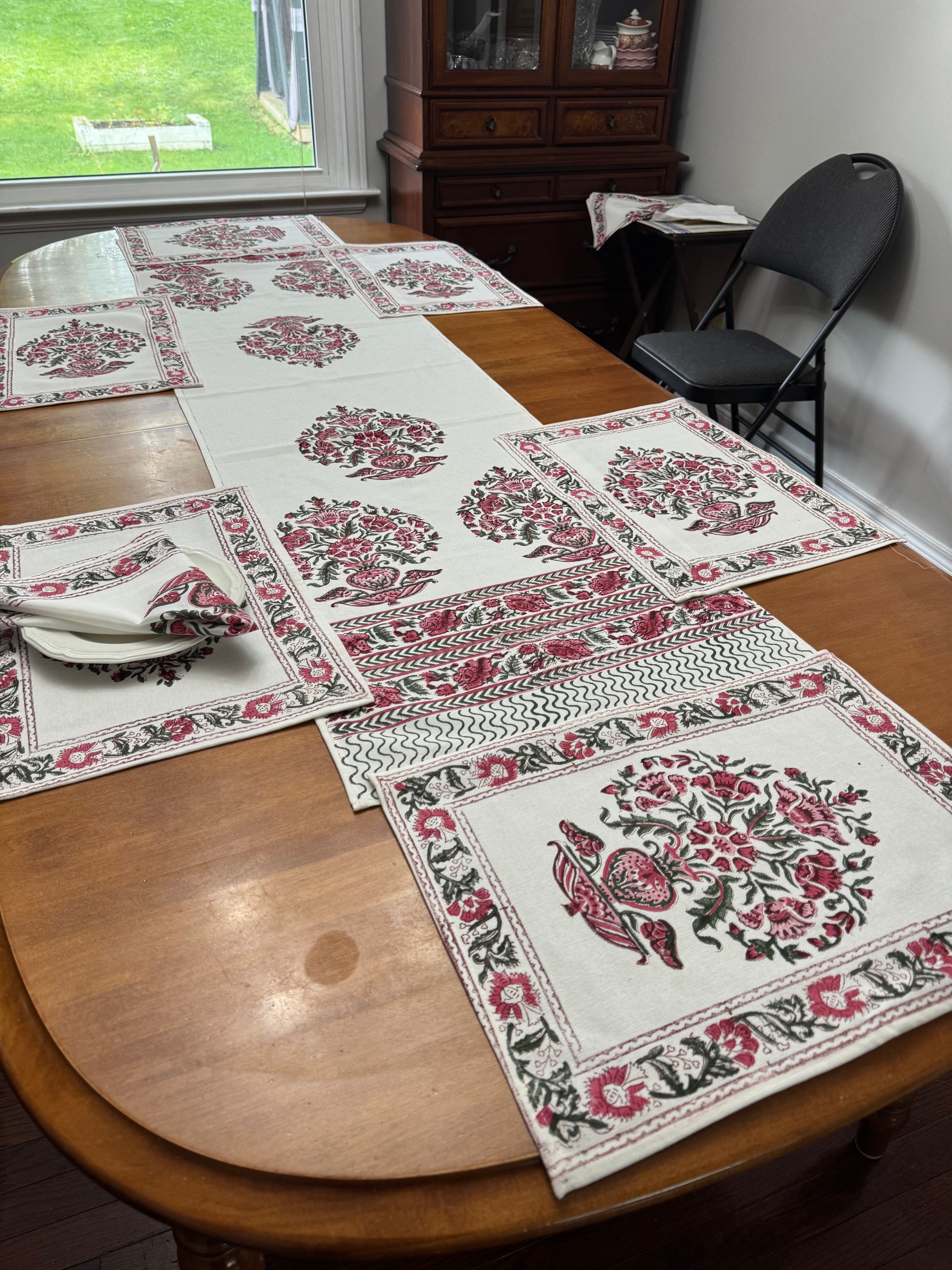 Brand New - Floral Cotton Dining Set (13-Piece) - Steal Deal