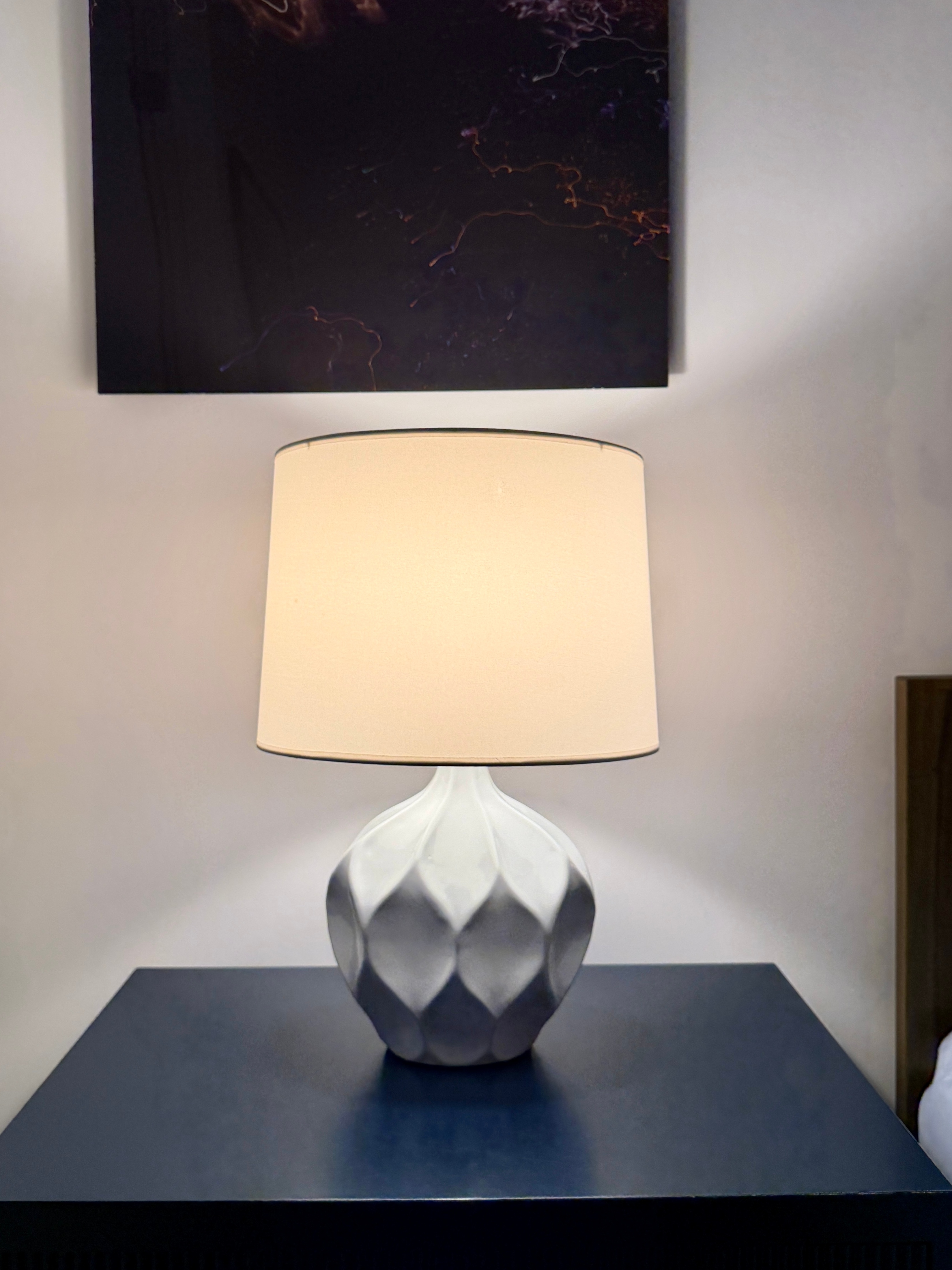 White Modern Design Table Accent Lamps - Pair - photo 5
