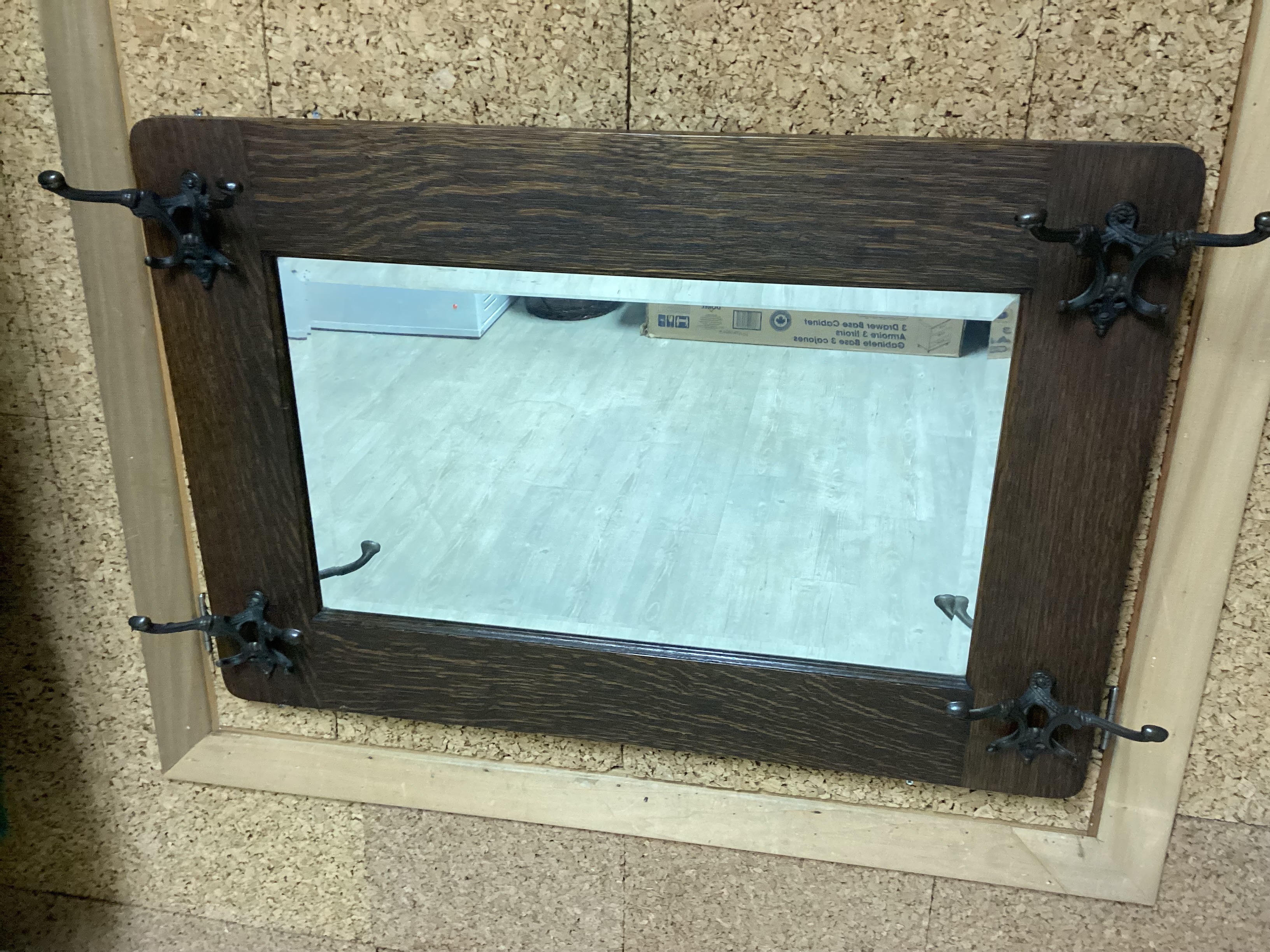 Antique Entryway Mirror Coat Rack