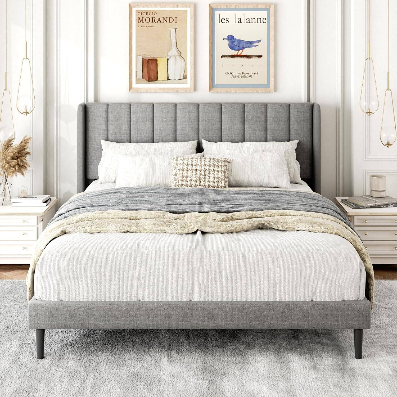 Free Queen-Size Gray Bed Frame