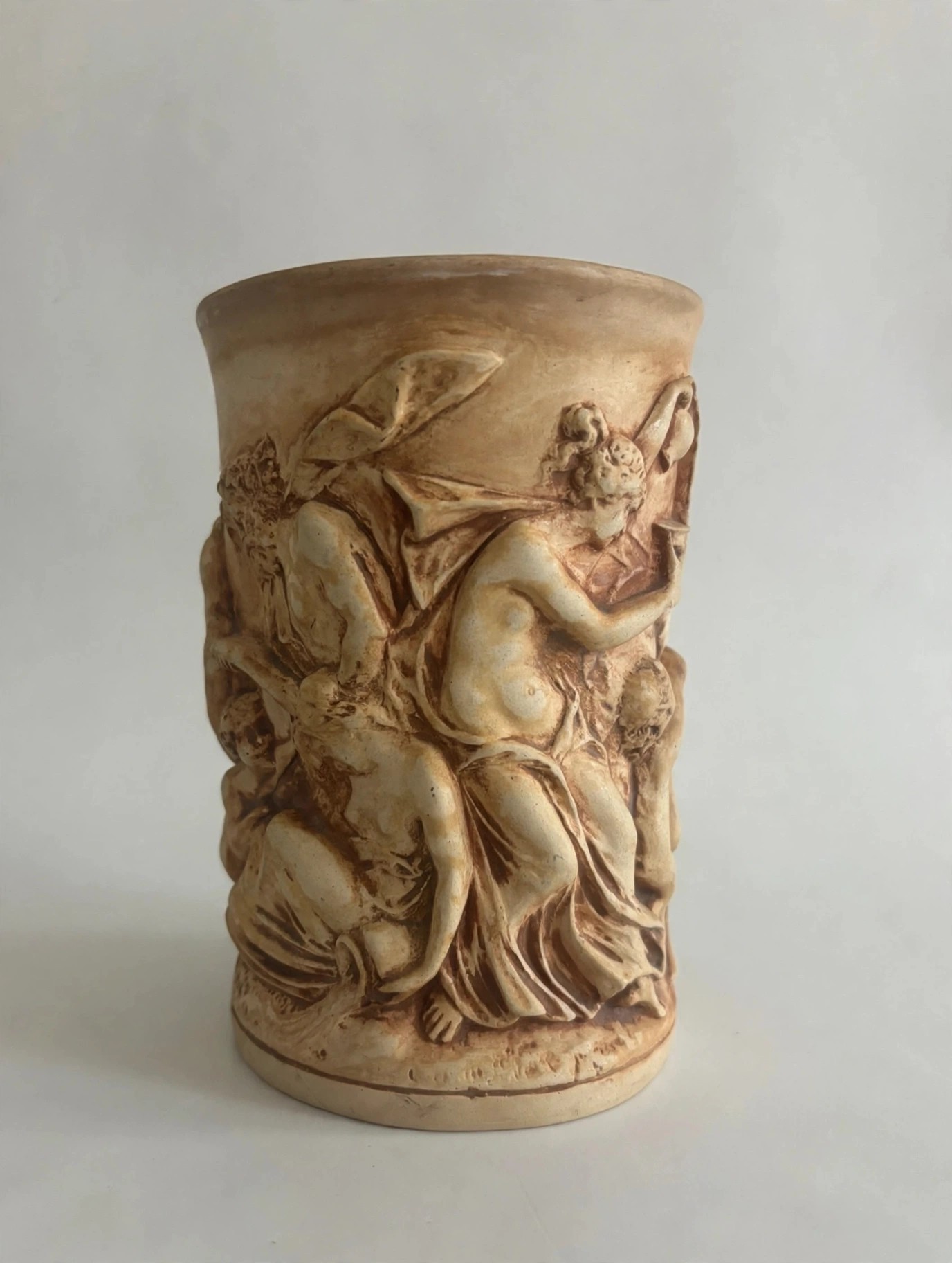 Dini e Cellai Terracotta Planter Vase Bacchanalian Relief - photo 2