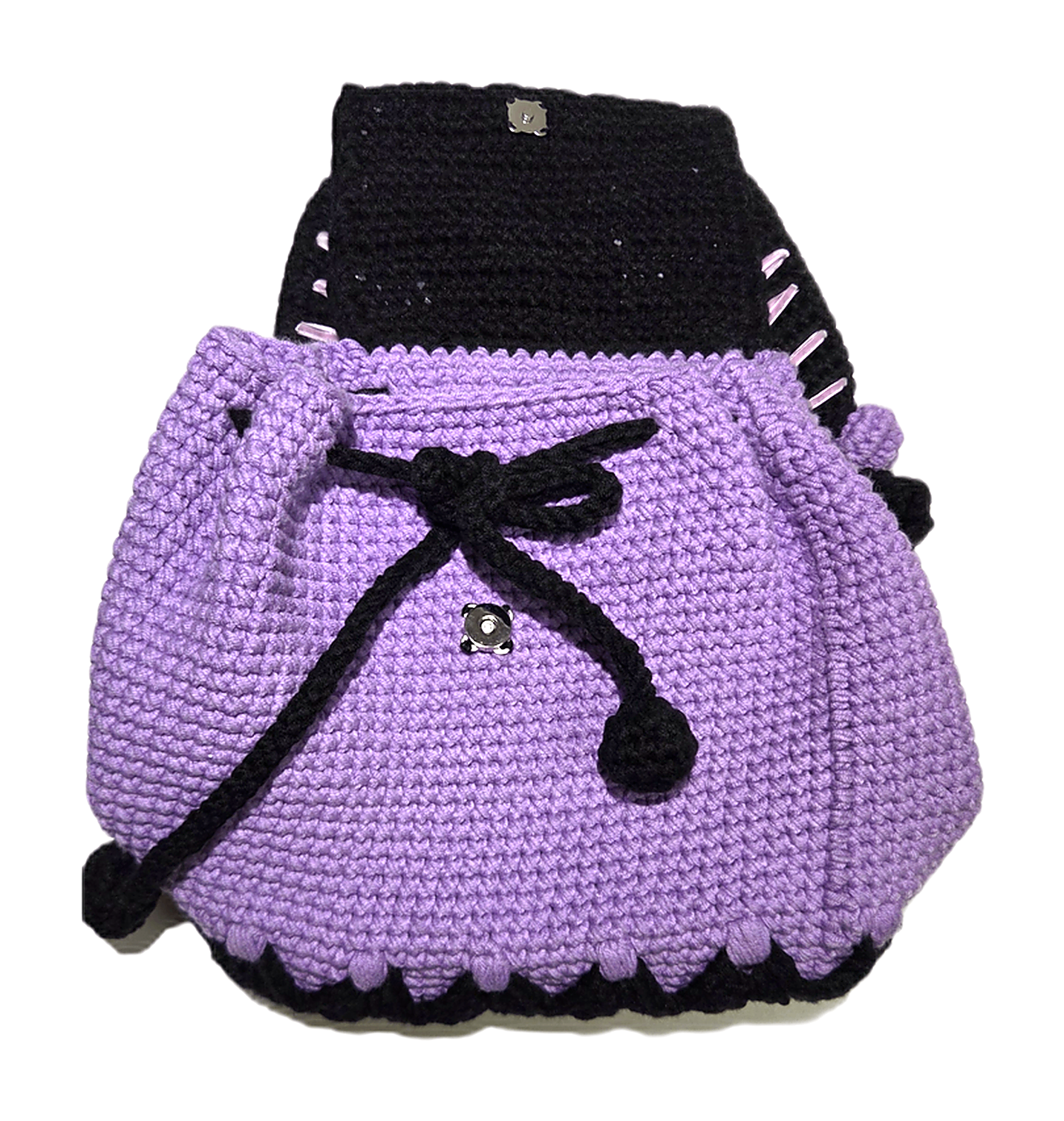 Handmade Kuromi Mini Backpack (~6x9 in) – Kawaii Halloween - photo 3