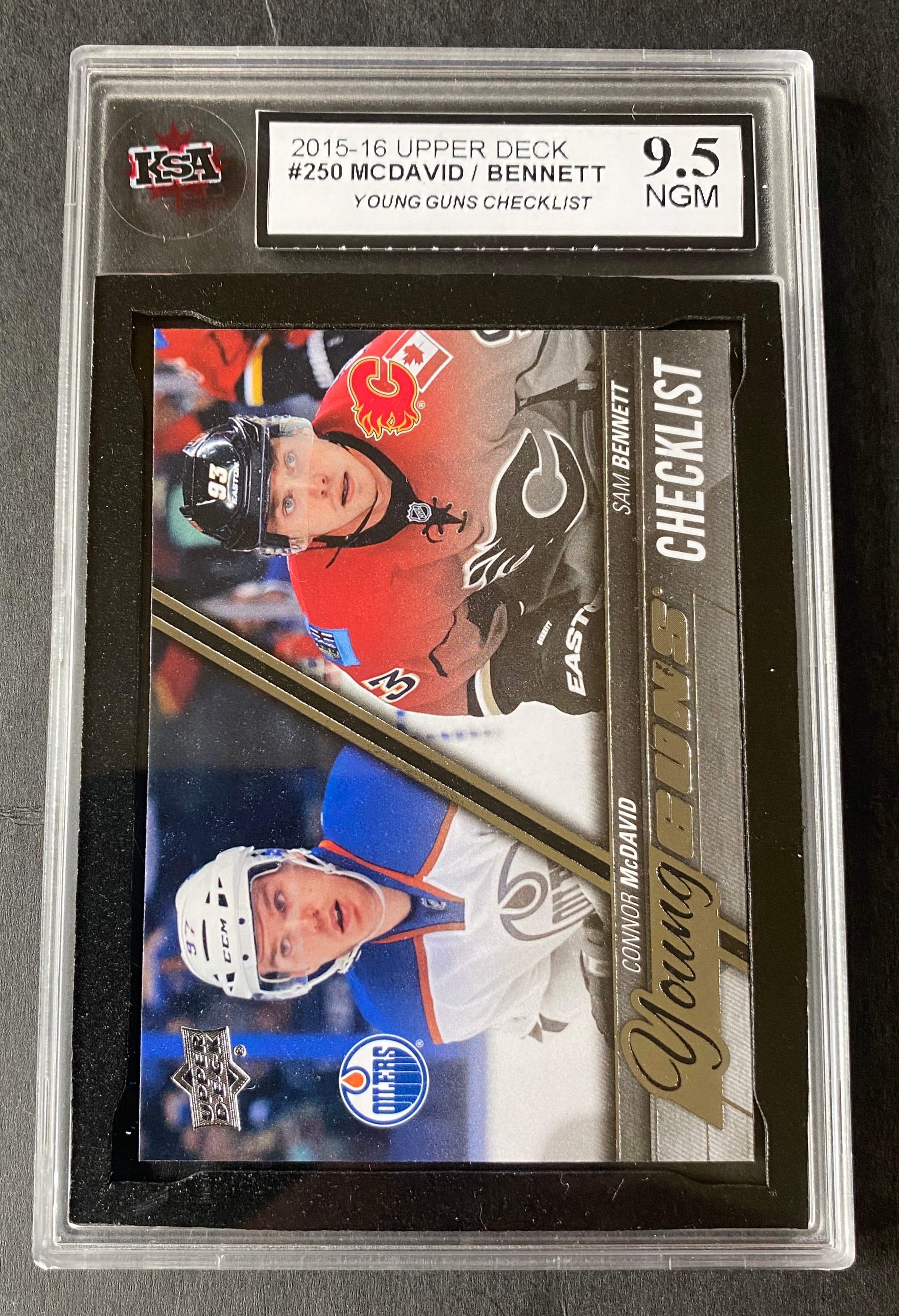 2015 Edmonton Oilers Conner Mcdavid Young Guns Rookie KSA 9.5