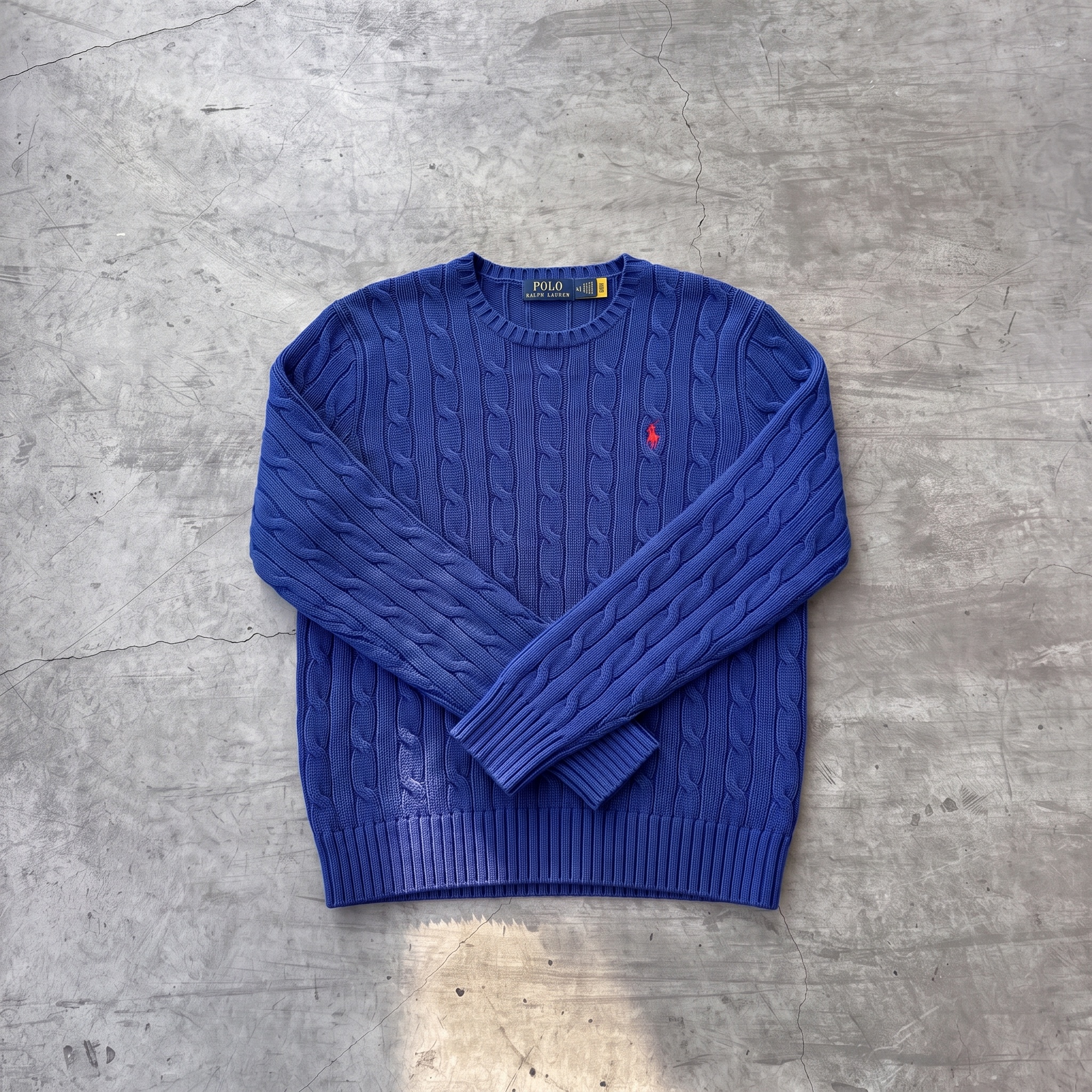 Polo Ralph Lauren Men's Royal Blue Cable-Knit Sweater