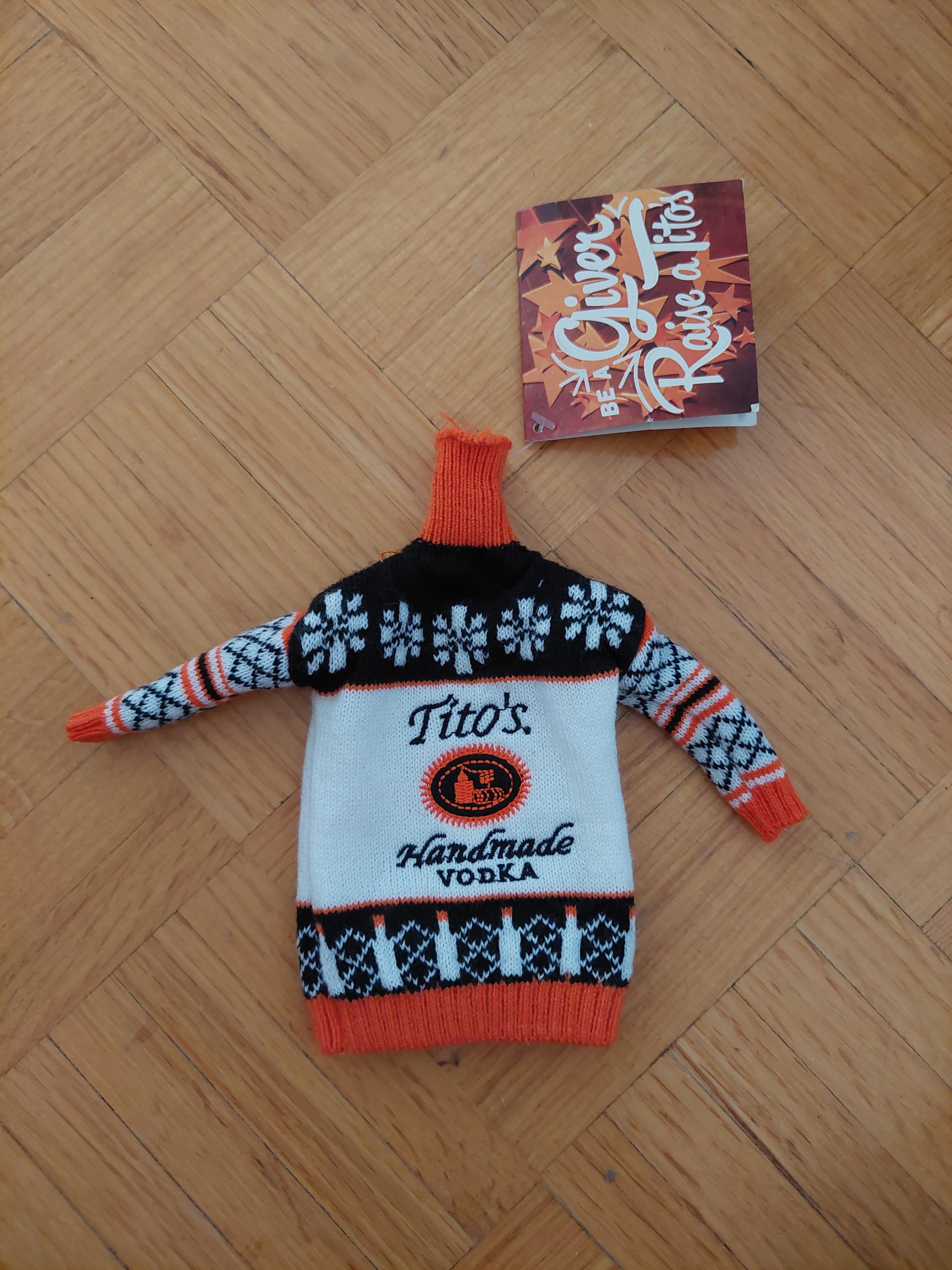 Tito's Handmade Vodka Miniature Sweater Bottle Cover - photo 5