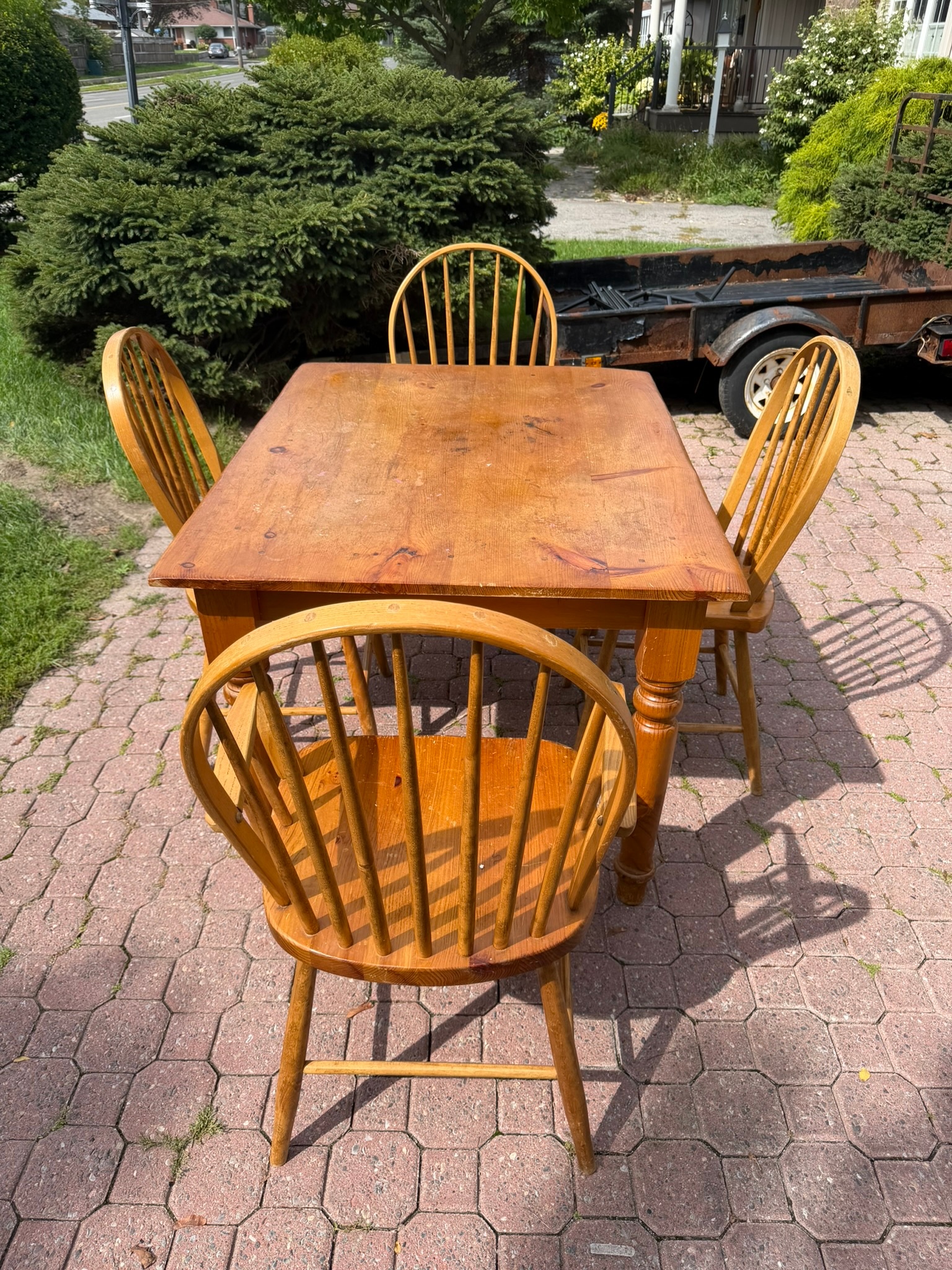 Pine Dinner Table and Chairs - photo 4