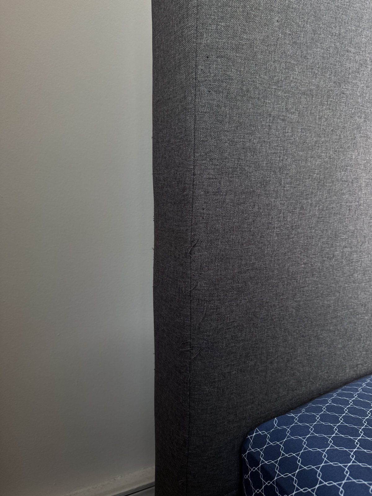 Queen Bed Frame with Upholstered Headboard, Grey - photo 3