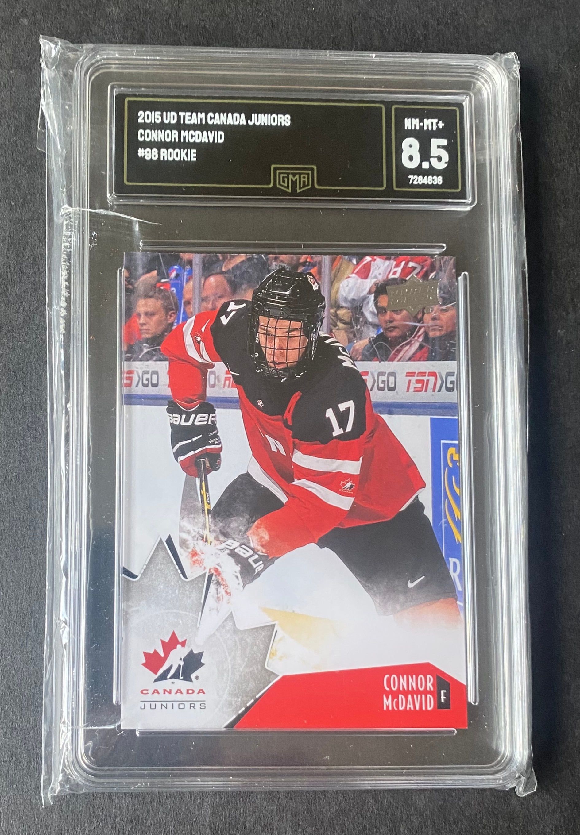 2015 Edmonton Oilers Connor Mcdavid Rookie Team Canada GMA 8.5