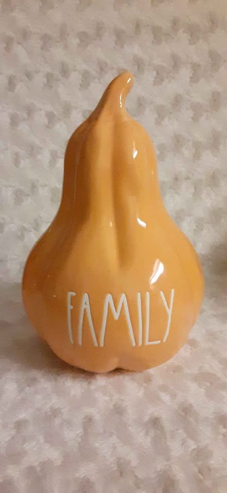 Rae Dunn "Family" Squash Gourd Halloween Fall Thanksgiving