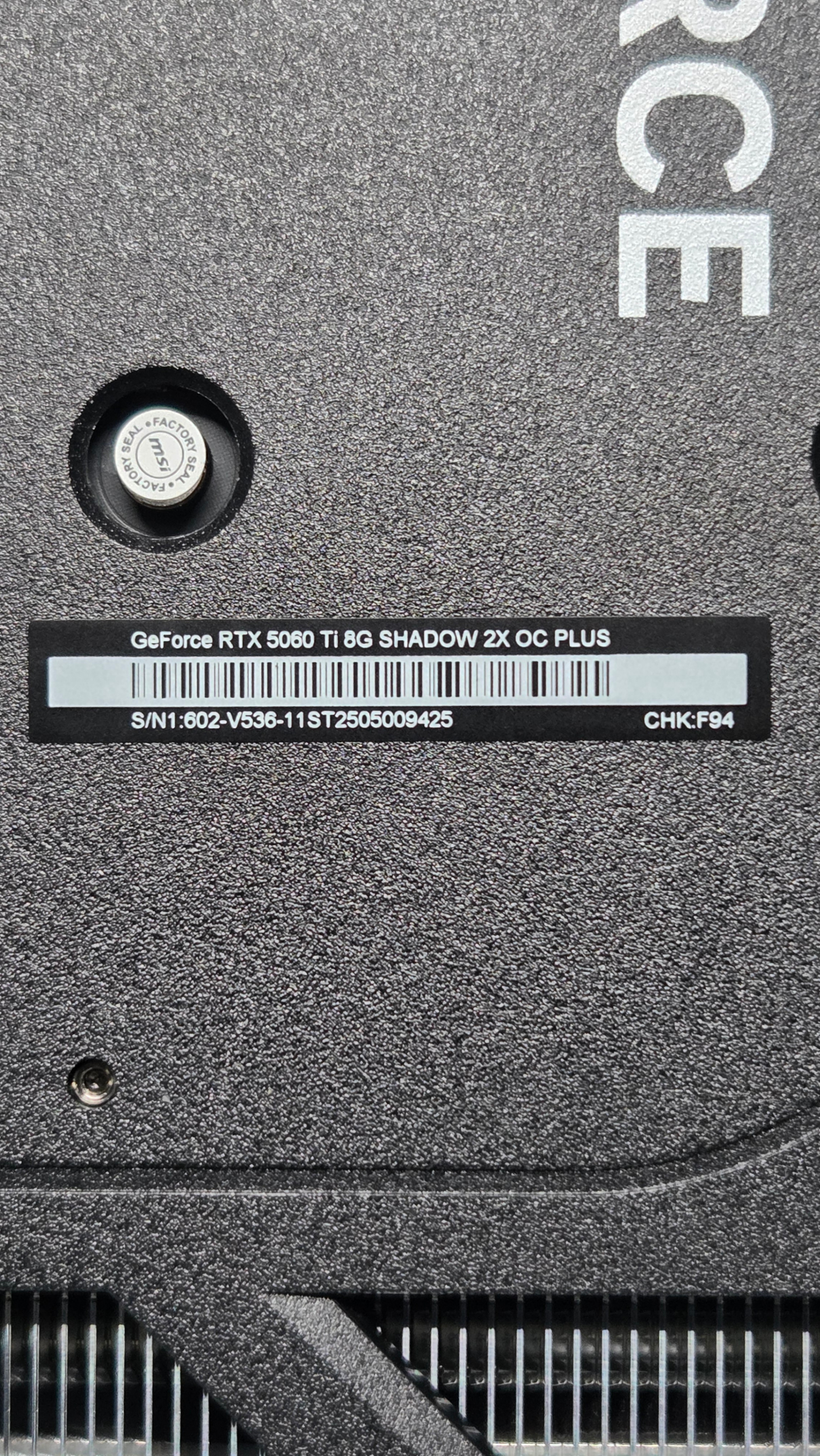 MSI GeForce RTX 5060 Ti 8G GDDR7 Shadow 2X OC Plus Graphics Card - photo 3