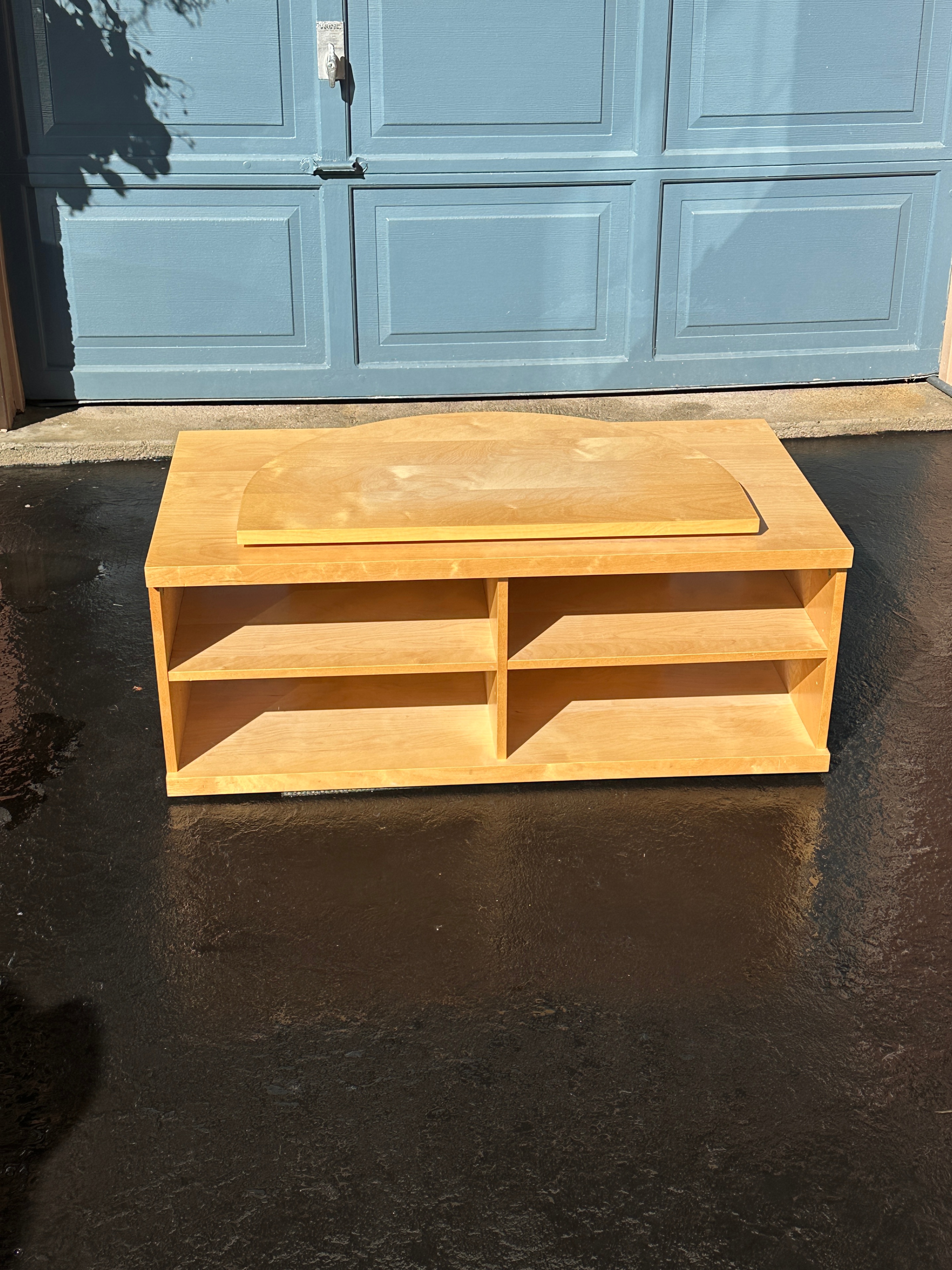 IKEA TV Stand Birch Finish, Adjust Shelf, Removable TV turntable - photo 2